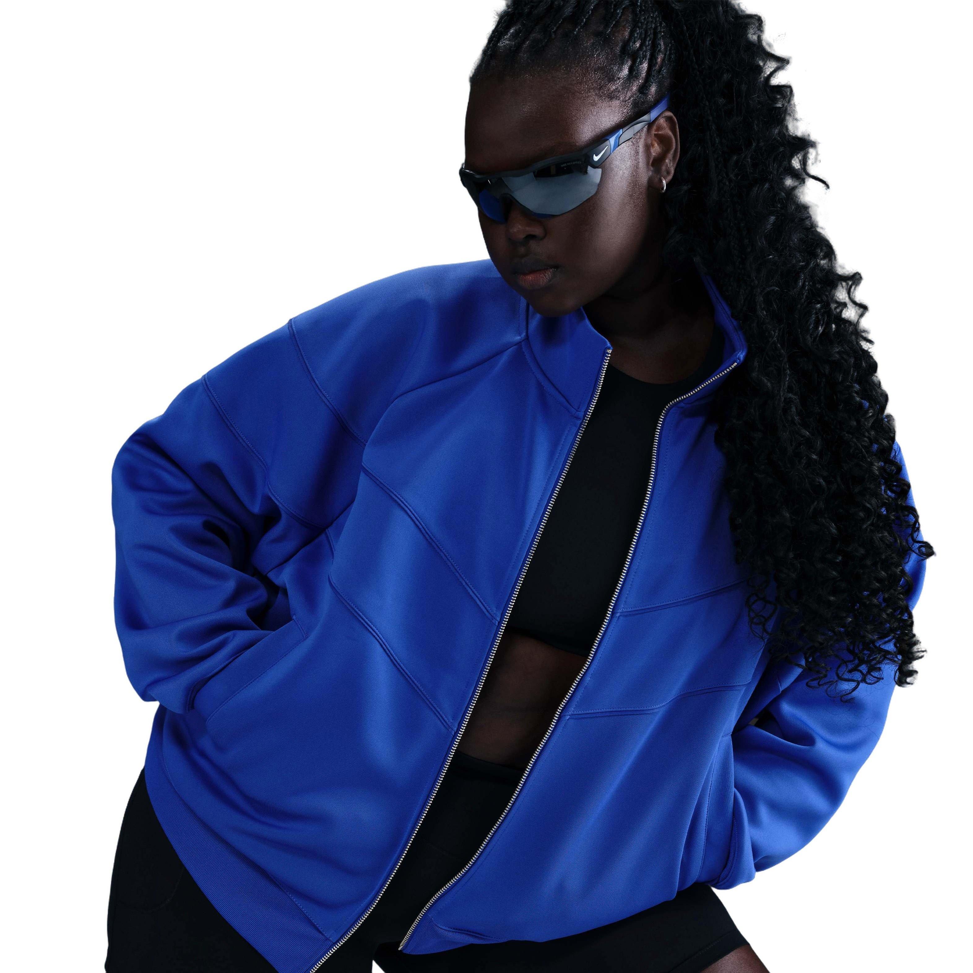 Nike Women's Sportswear Knit Windrunner Jacket - Blue - BLUE Thumbnail View 3