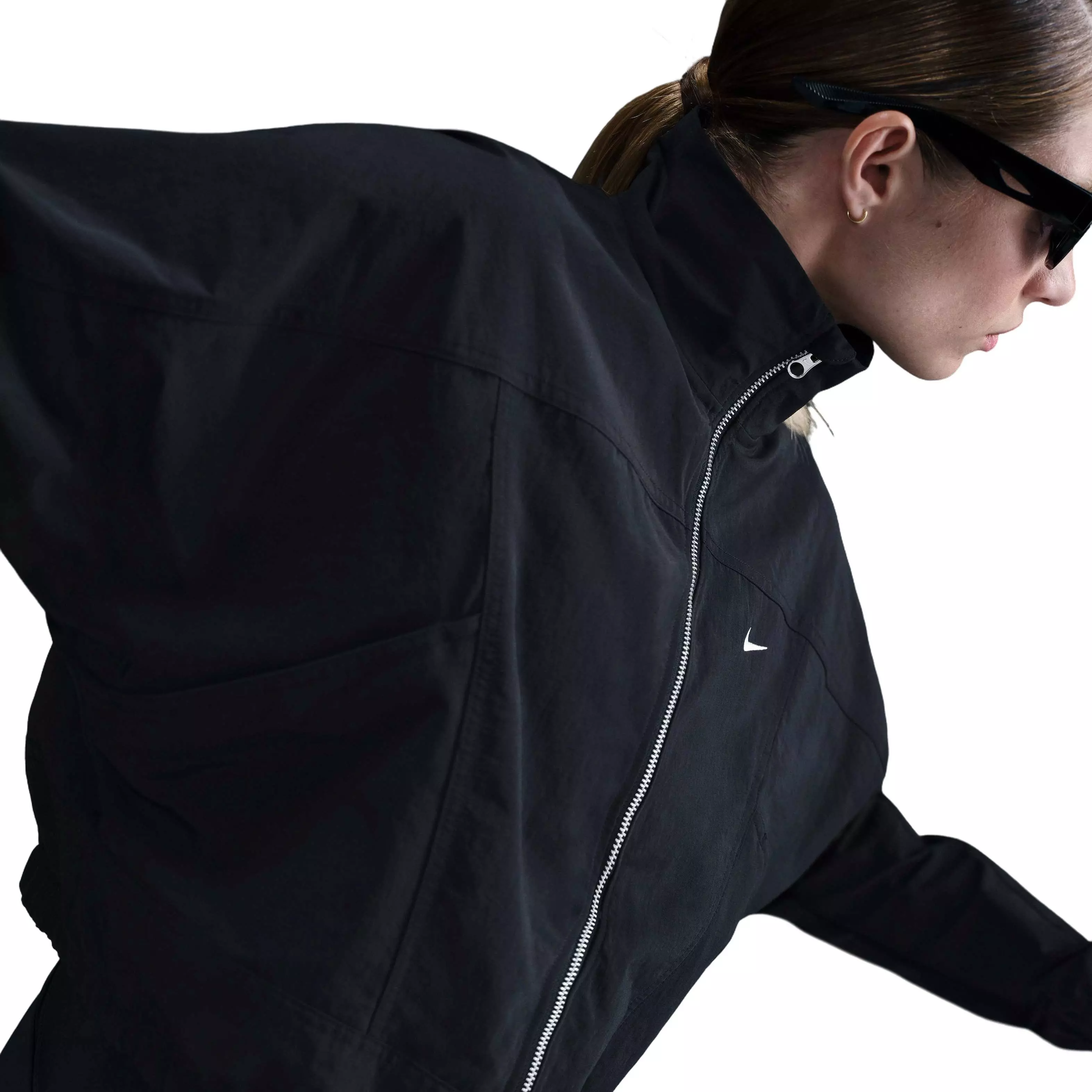 Nike Women's Sportswear Everything Wovens Oversized Repel UV Protection Jacket - Black - BLACK