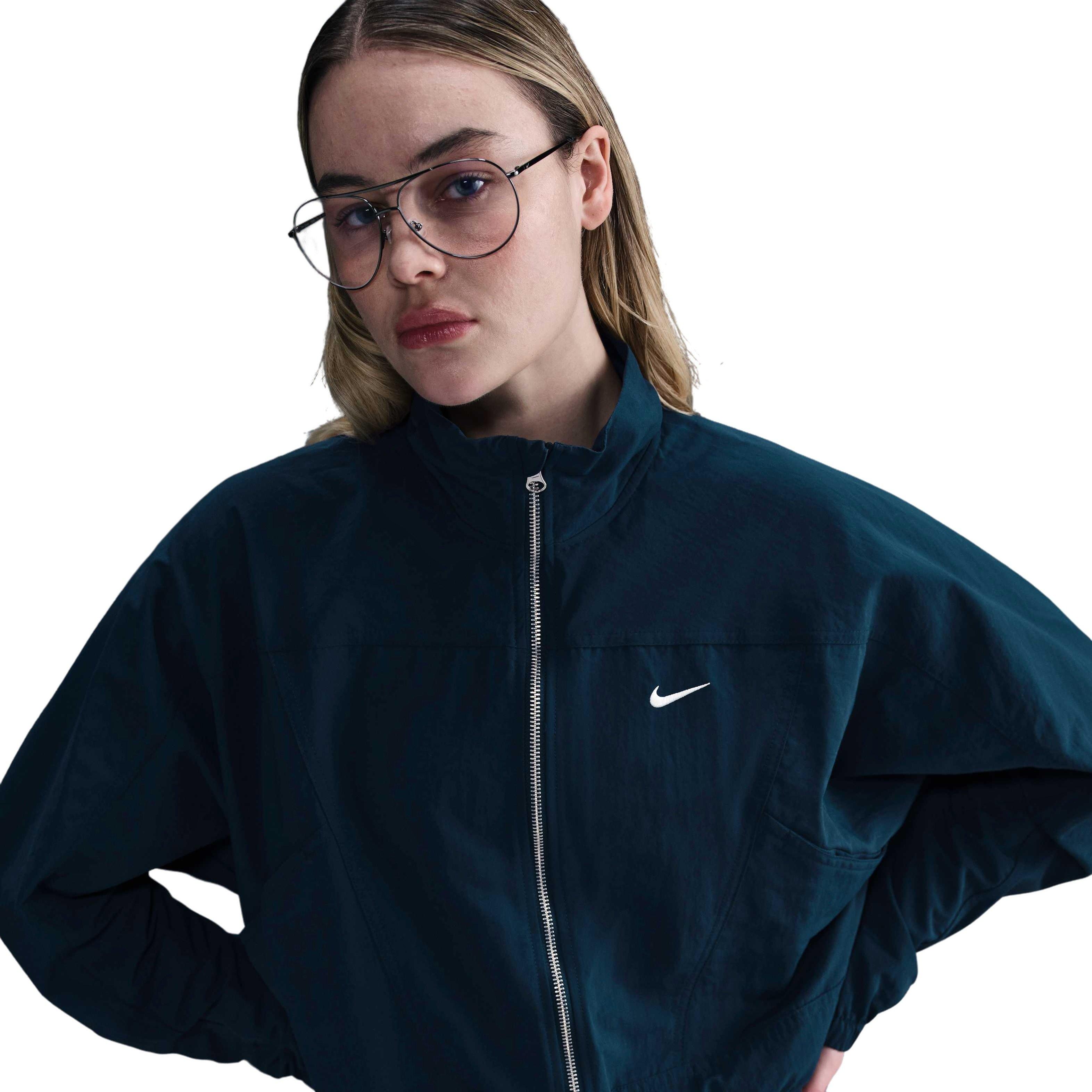 Nike Women's Sportswear Everything Wovens Oversized Repel UV Protection Jacket - Blue - BLUE