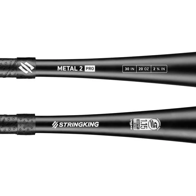StringKing Metal 2 Pro USSSA Baseball Bat (-5) - BLACK/WHITE