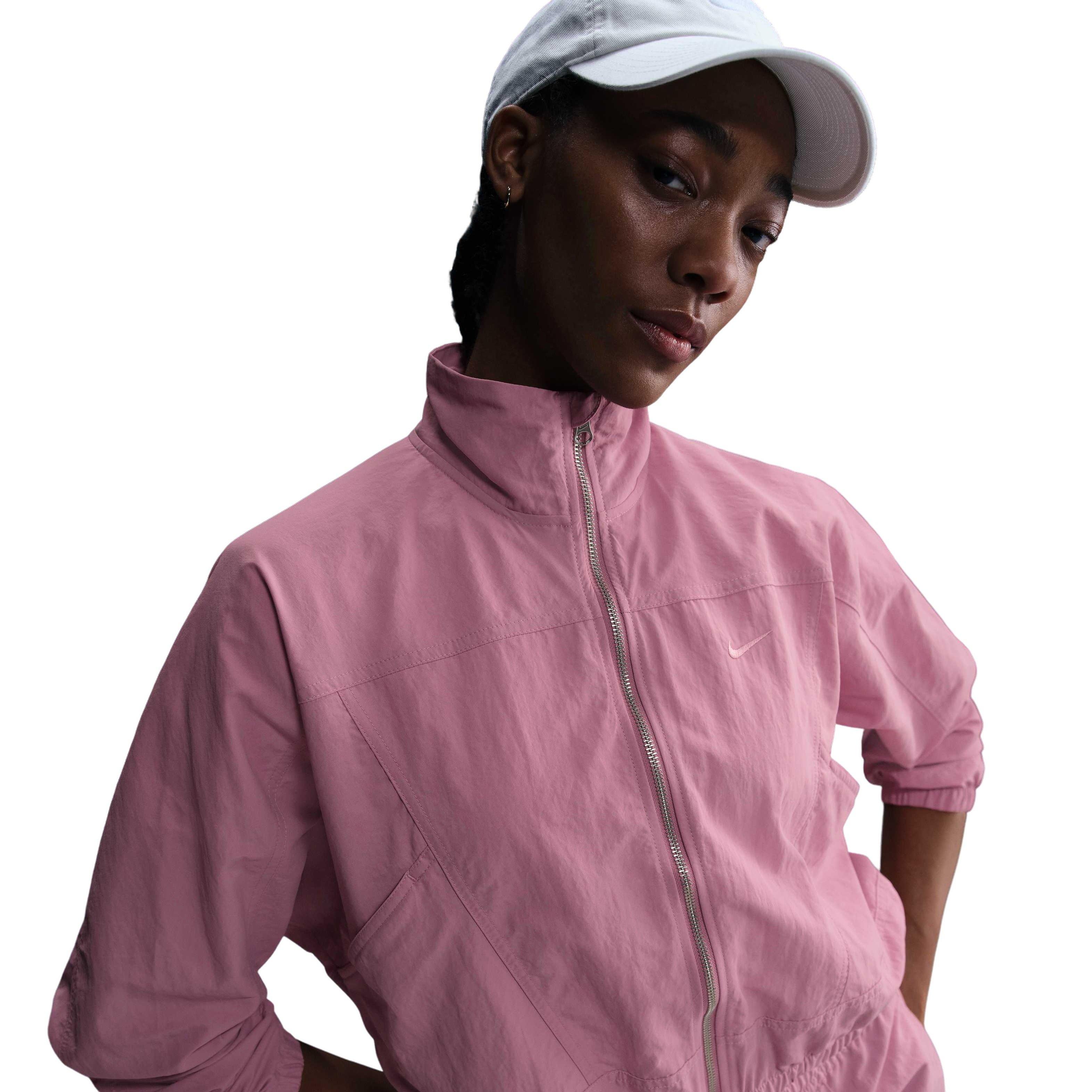 Nike Women's Sportswear Everything Wovens Oversized Repel UV Protection Jacket - Pink - PINK Thumbnail View 1