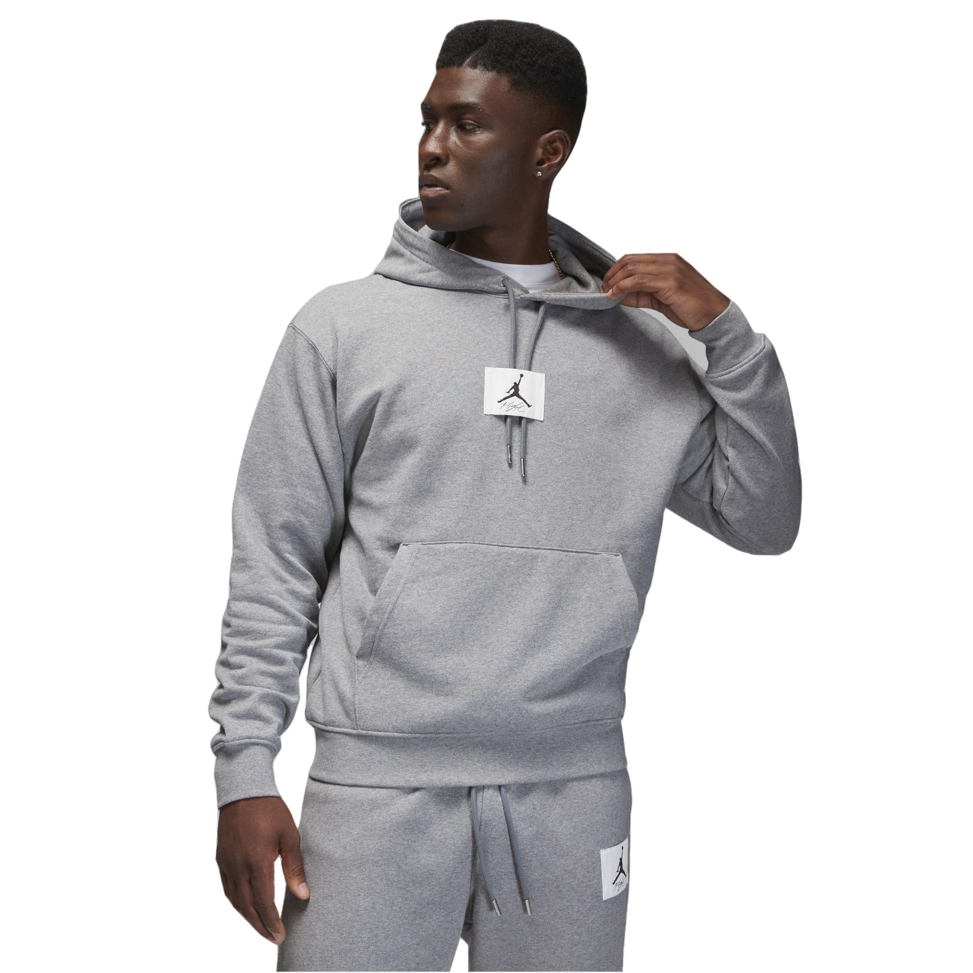 Jordan Men s Essentials Statement Fleece Hoodie Grey Hibbett