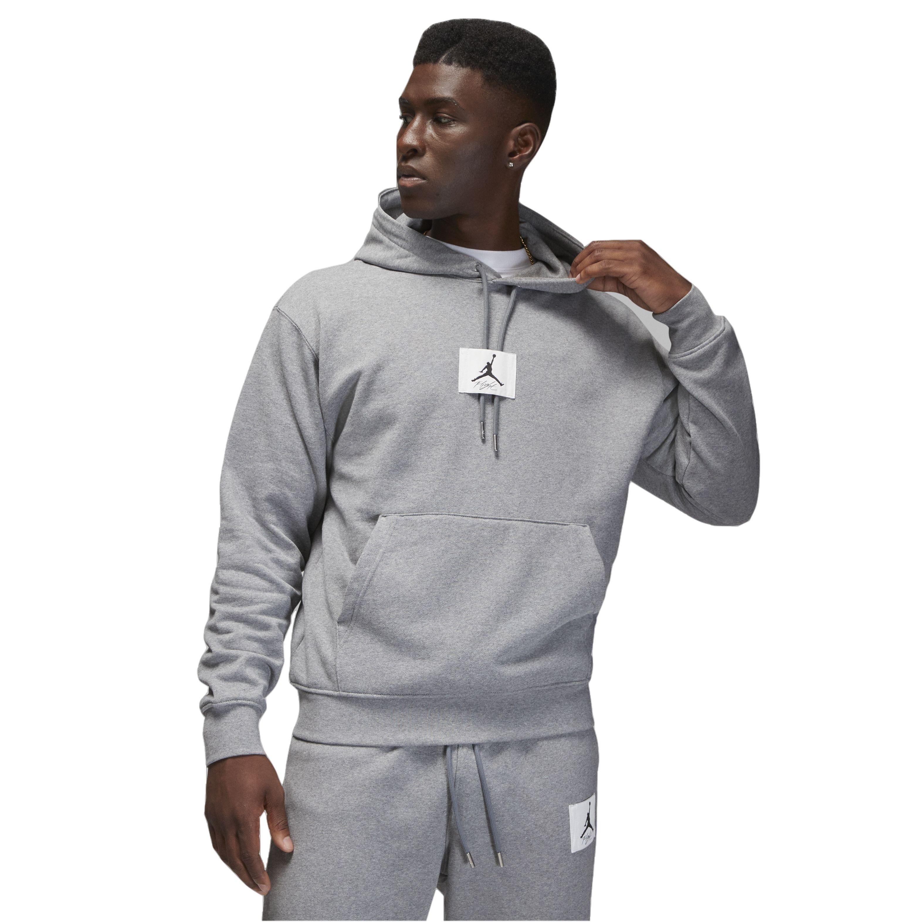 Jordan Men's Essentials Statement Fleece Hoodie-Grey - GREY Thumbnail View 1