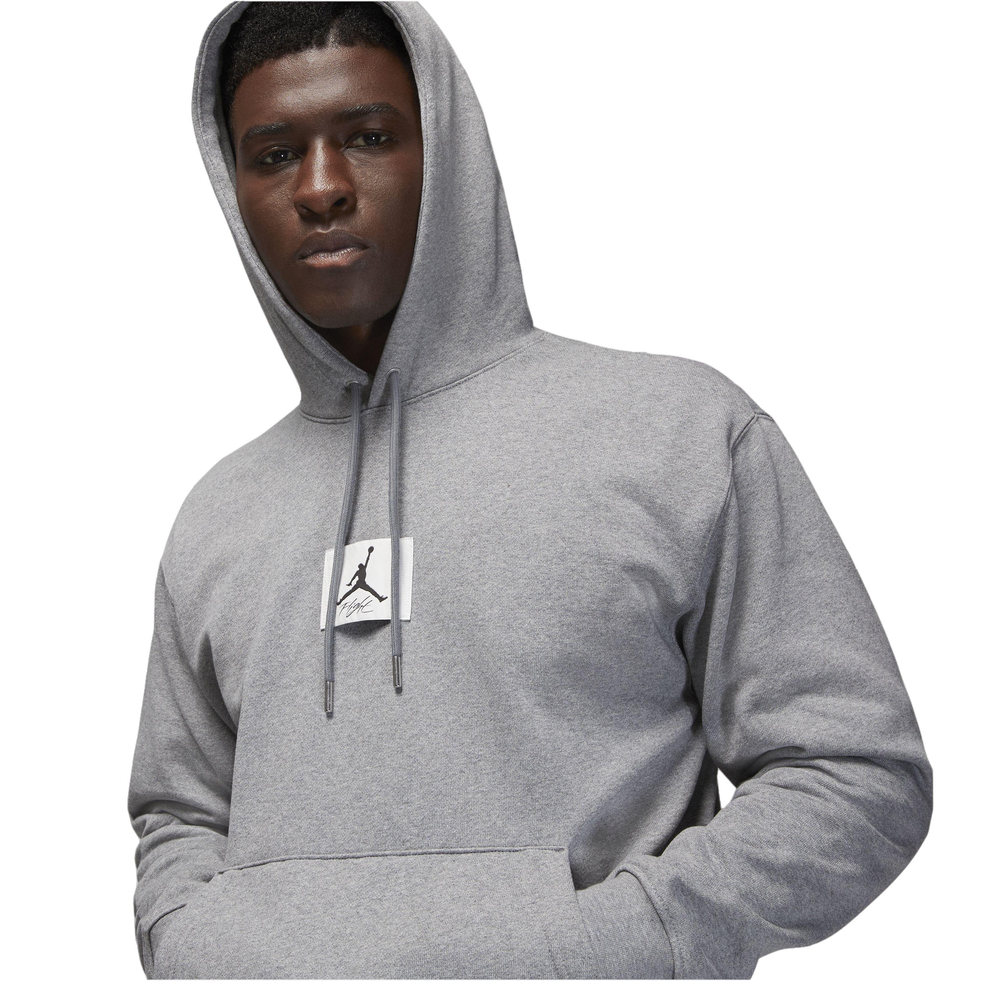 Jordan Men's Essentials Statement Fleece Hoodie-Grey - GREY Thumbnail View 3