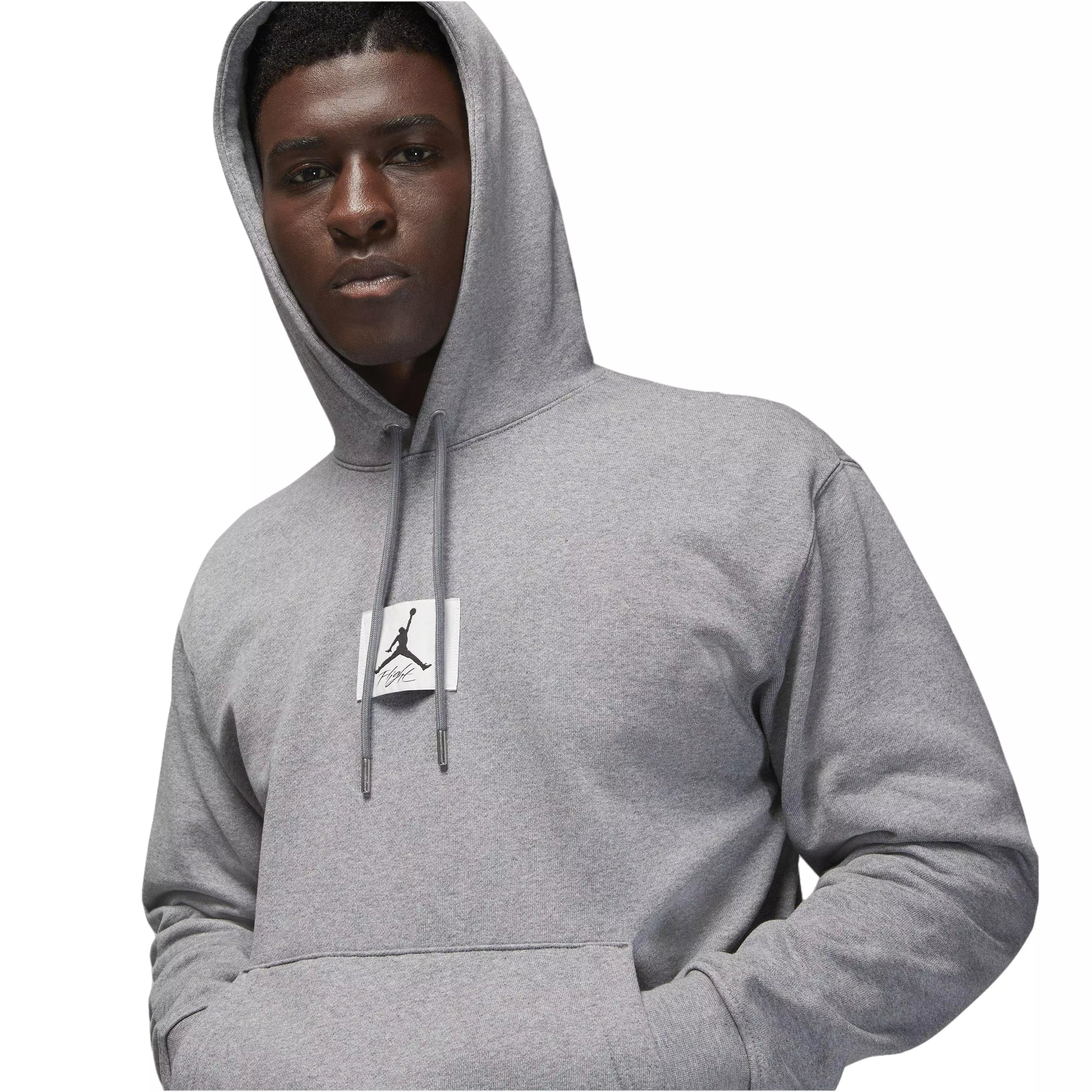 Jordan Men's Essentials Statement Fleece Hoodie-Grey - GREY