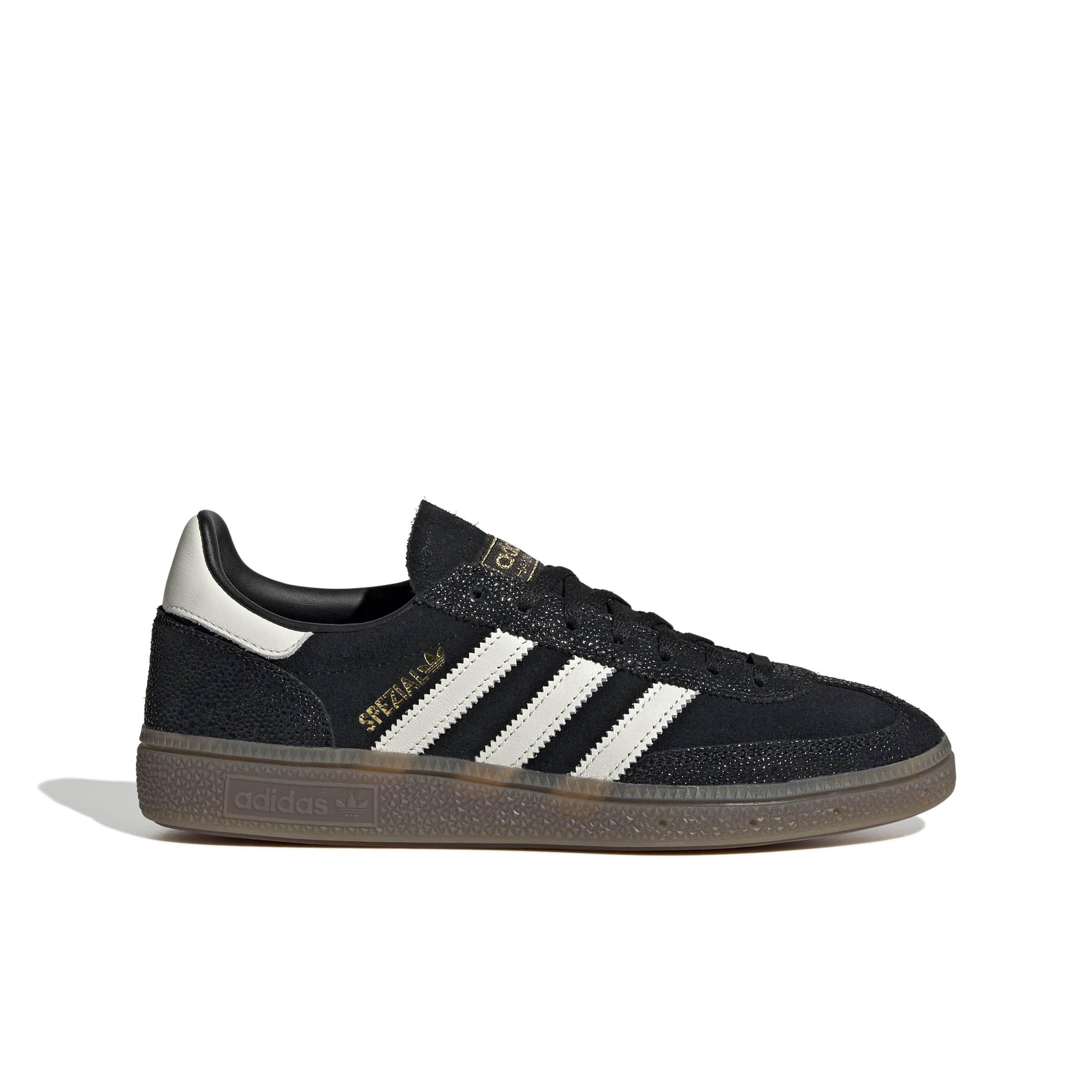 adidas Originals Handball Spezial "Core Black/Cloud White/Gold Metallic" Women's Shoe - BLACK/WHITE/GOLD