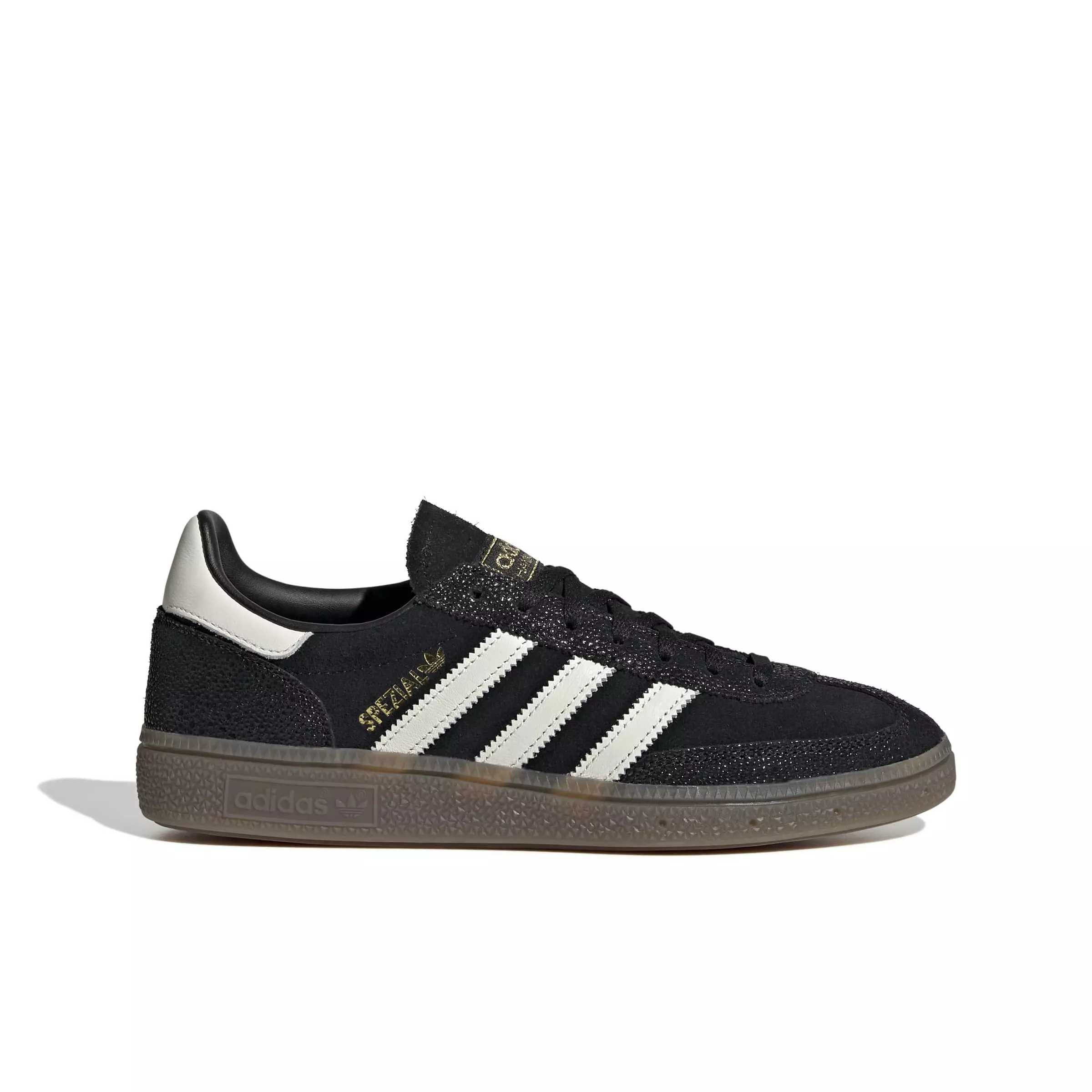 adidas Originals Handball Spezial "Core Black/Cloud White/Gold Metallic" Women's Shoe - BLACK/WHITE/GOLD