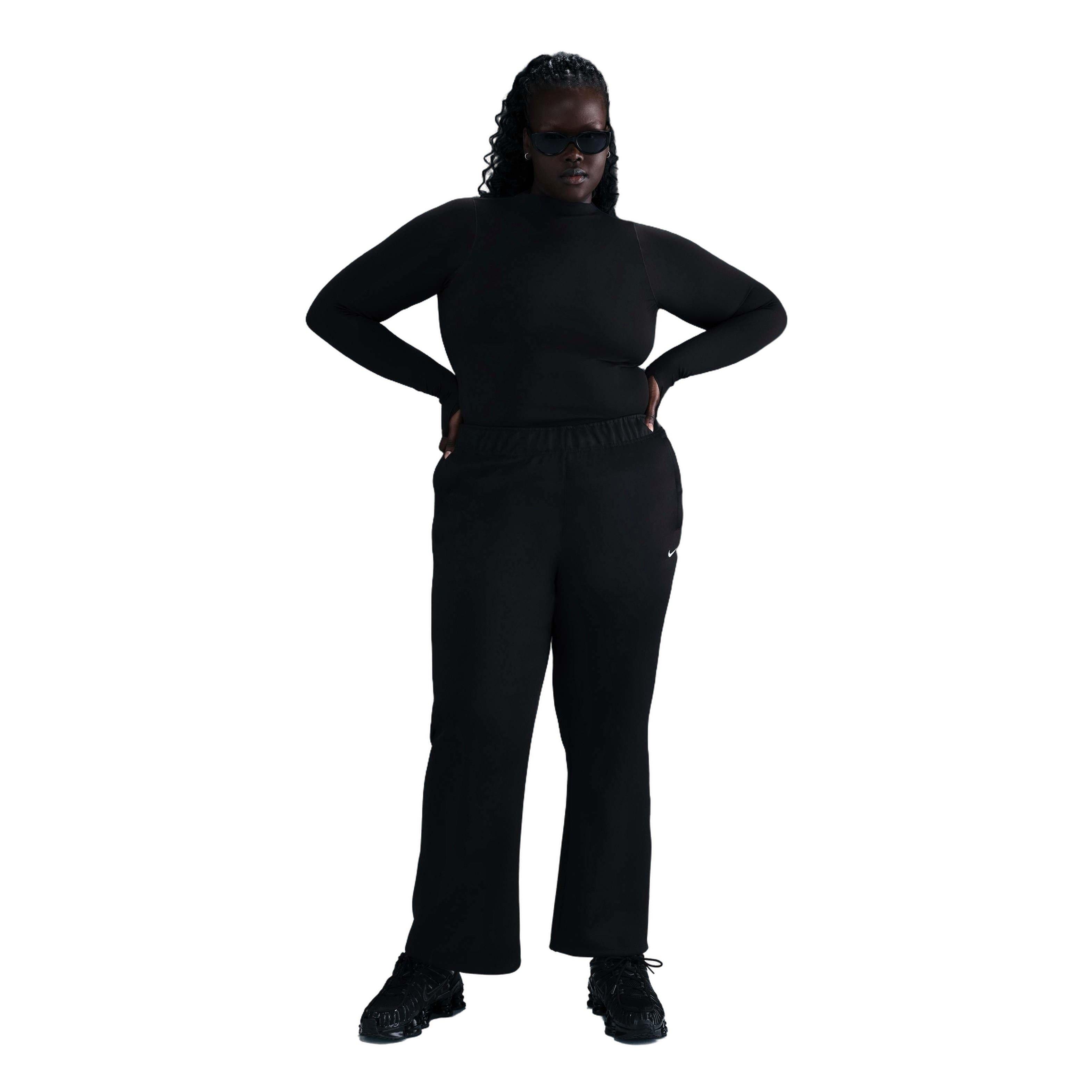 Nike Women's Sportswear Windrunner Mid-Rise Slim Knit Pants-Black - BLACK Thumbnail View 3