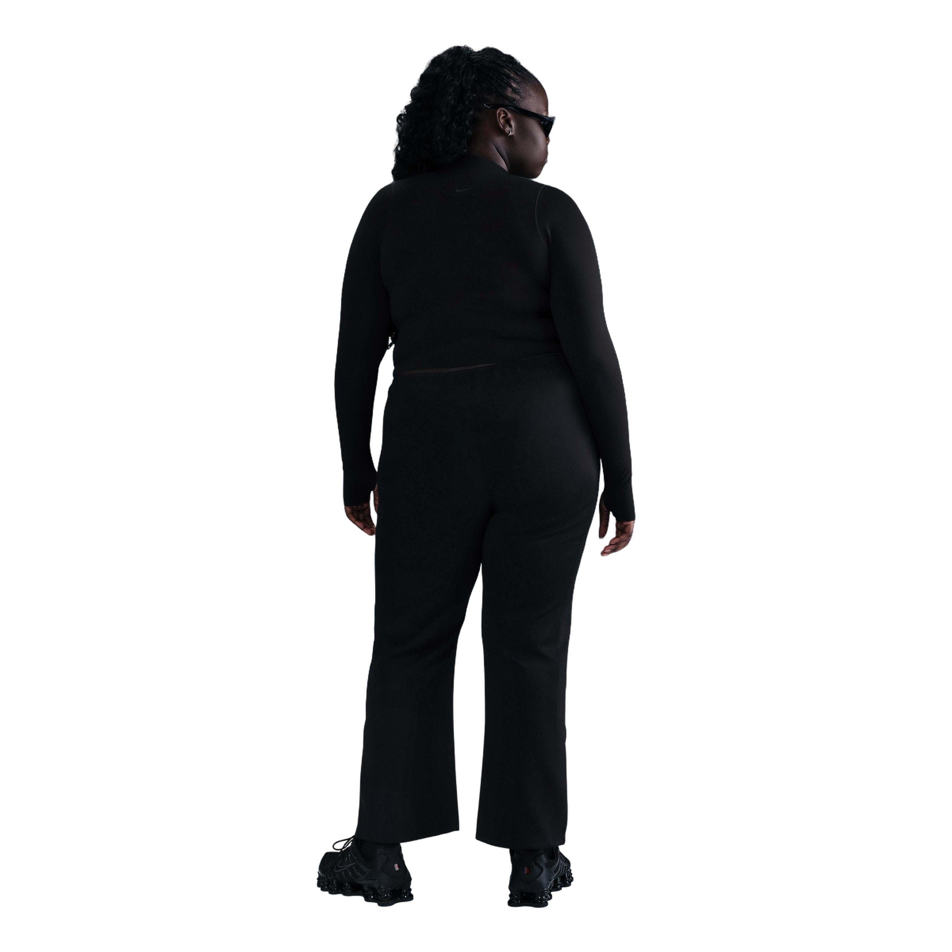 Nike Women's Sportswear Windrunner Mid-Rise Slim Knit Pants-Black - BLACK Thumbnail View 4