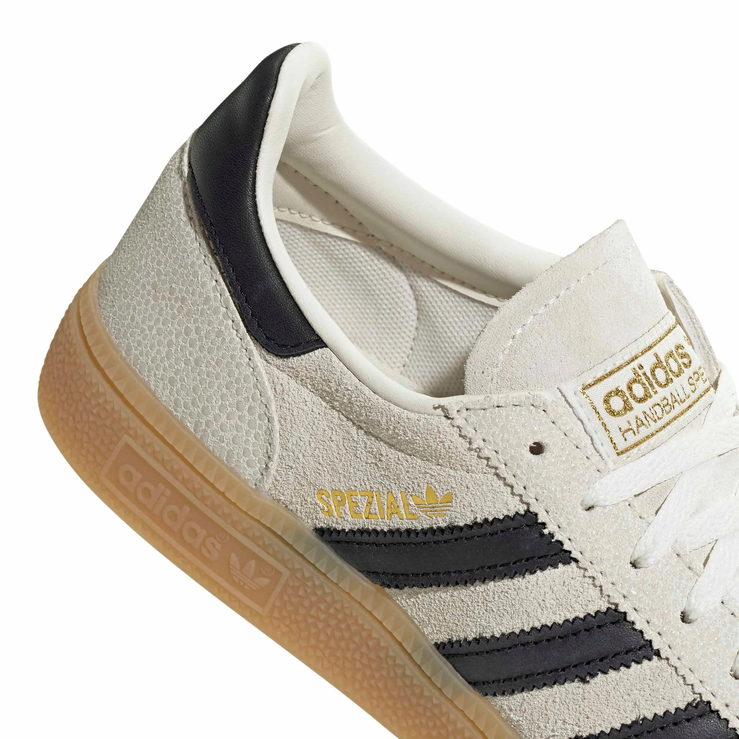 adidas Originals Handball Spezial "Cloud White/Core Black/Gold Metallic" Women's Shoe - WHITE/BLACK/GOLD
