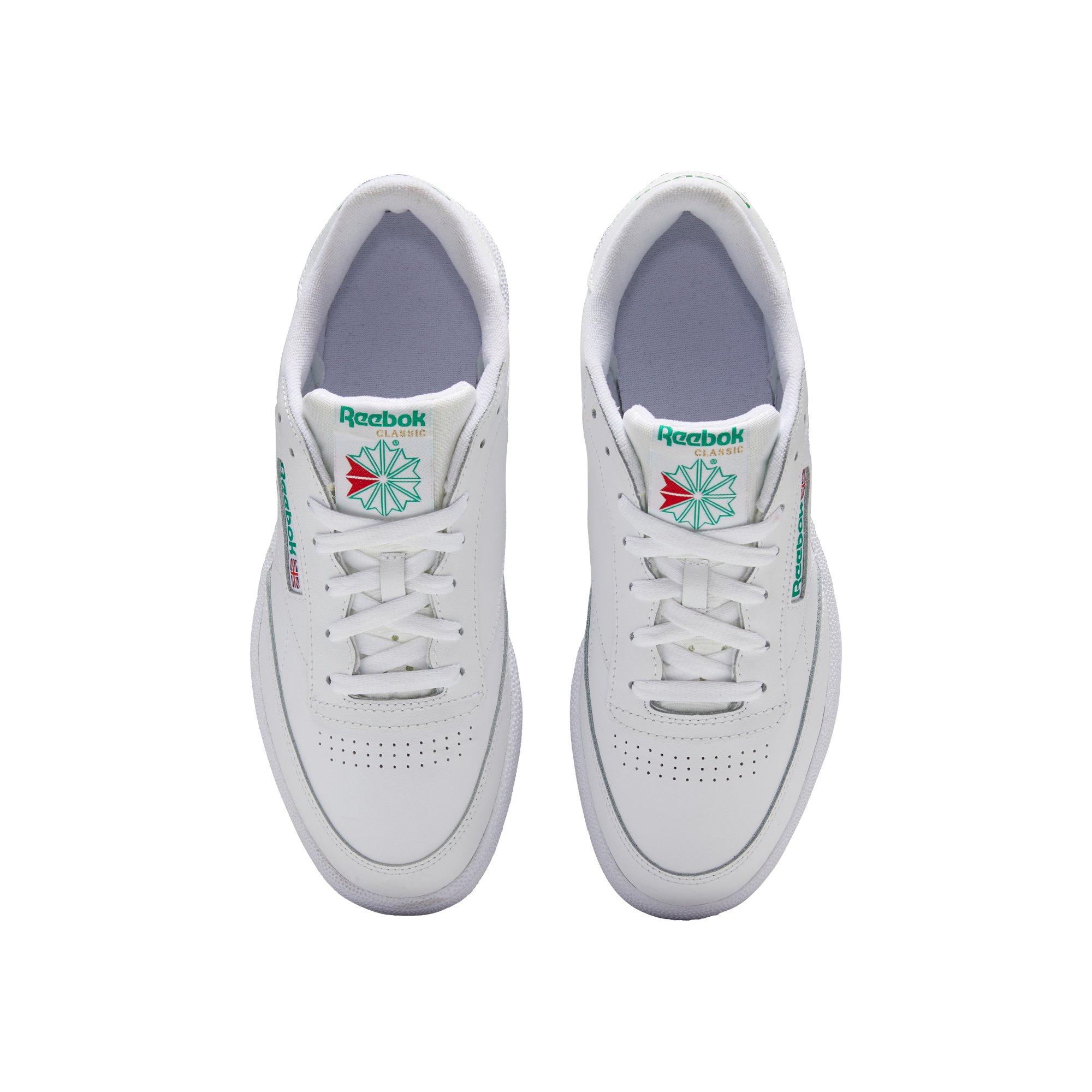 Reebok Club C 85 "White/Green" Grade School Boys' Shoe - WHITE/GREEN Thumbnail View 8
