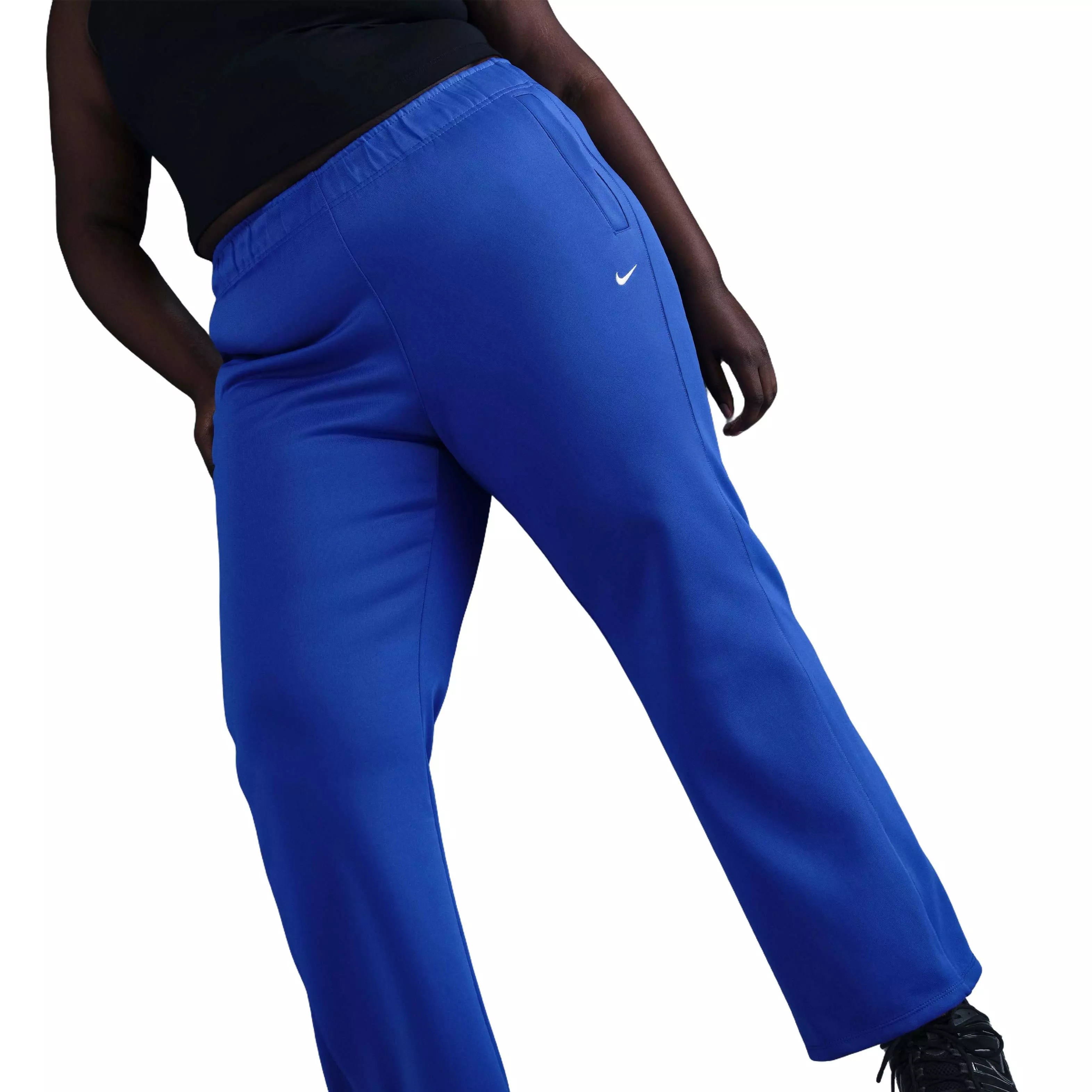 Nike Women's Sportswear Windrunner Slim Mid-Rise Knit Pants-Blue - BLUE