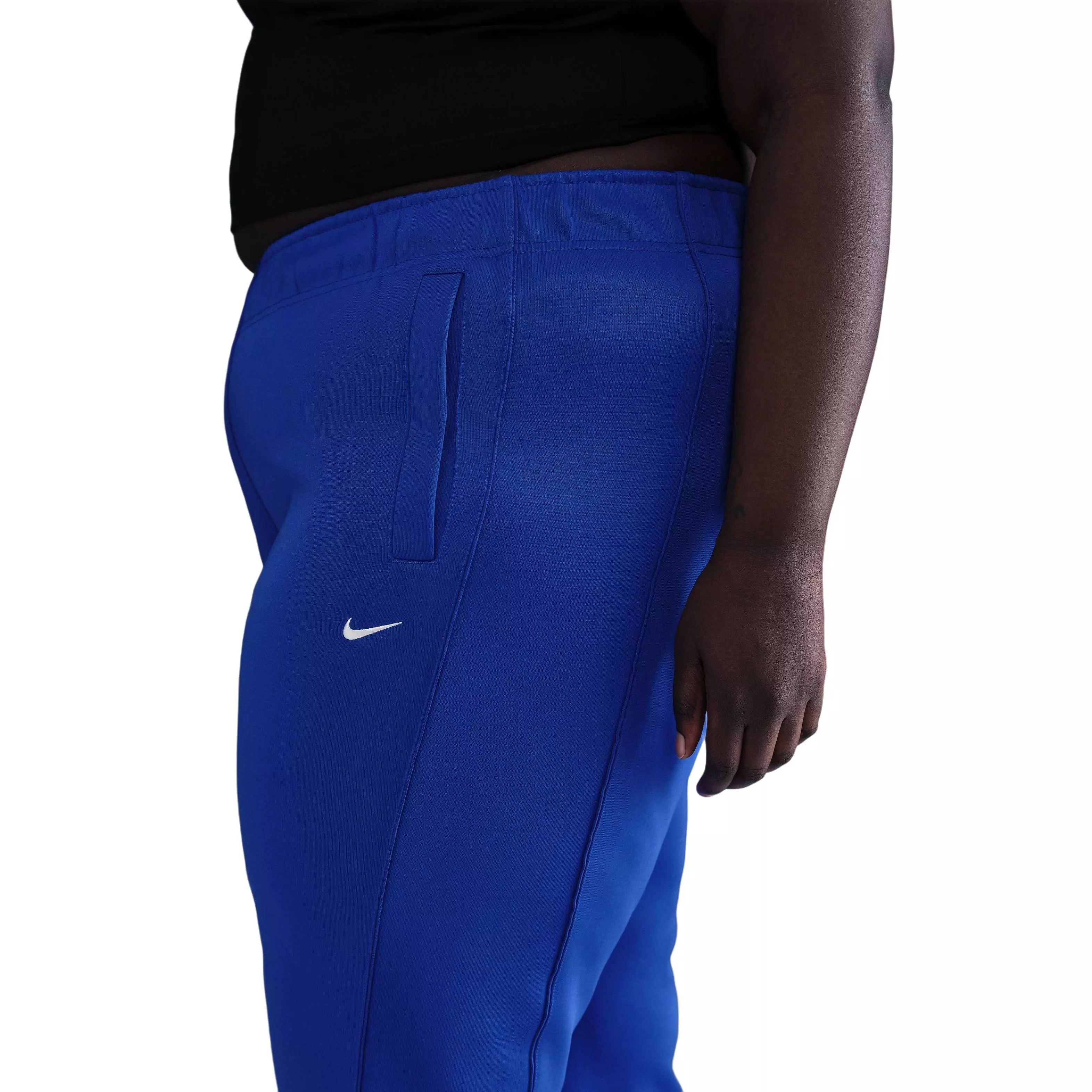 Nike Women's Sportswear Windrunner Slim Mid-Rise Knit Pants-Blue - BLUE