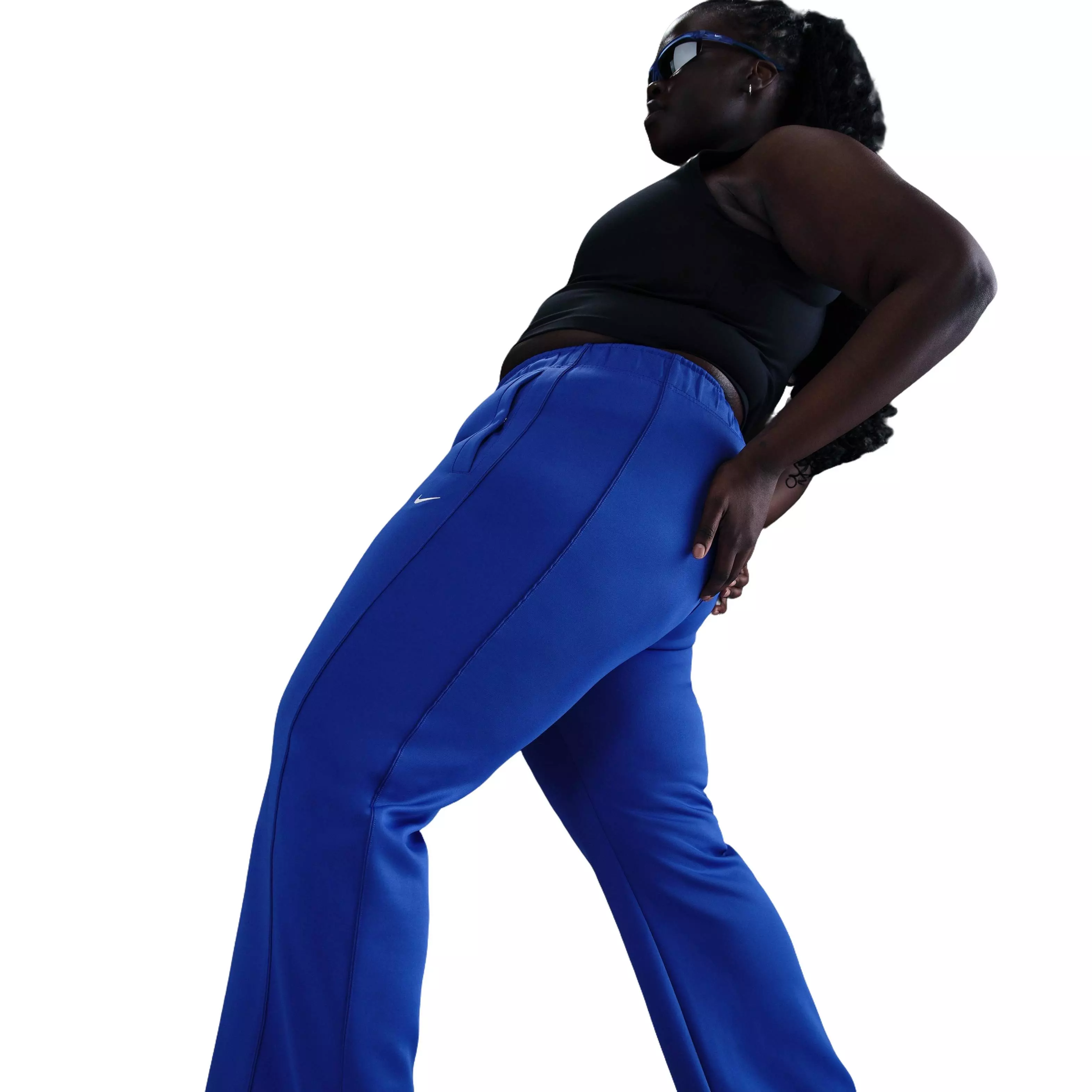 Nike Women's Sportswear Windrunner Slim Mid-Rise Knit Pants-Blue - BLUE