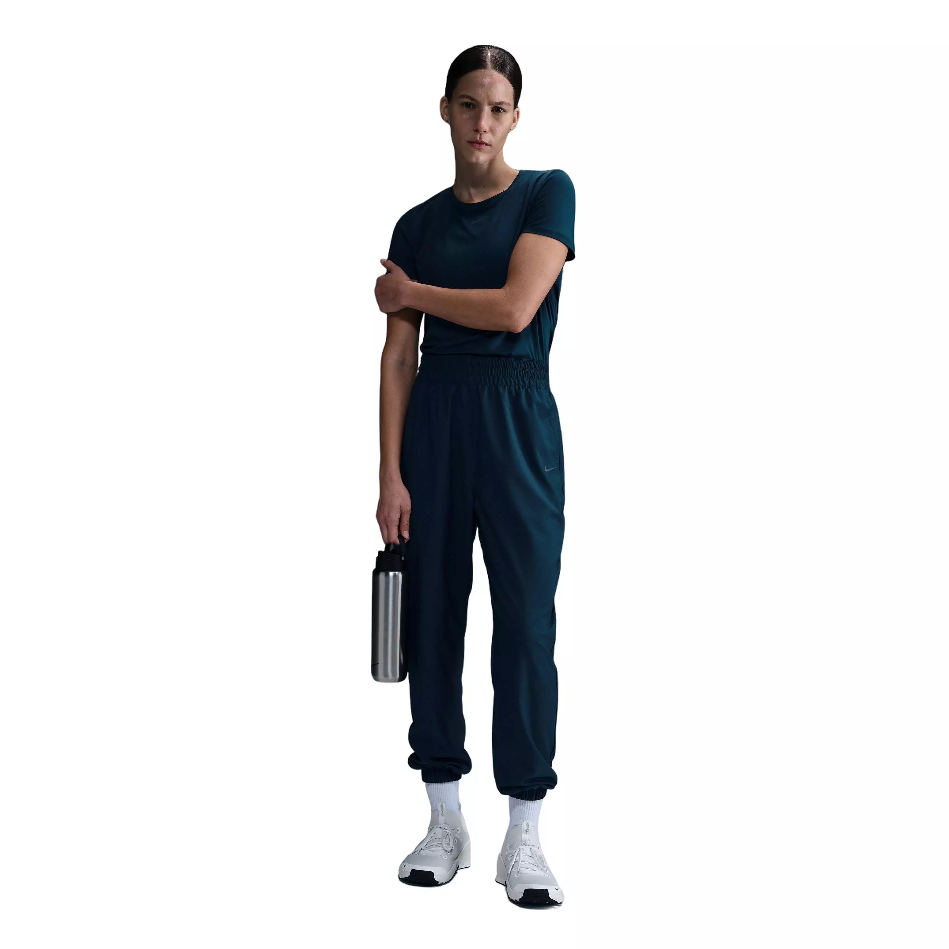 Nike Women's One Dri-FIT High-Waisted 7/8 Joggers-Blue - BLUE