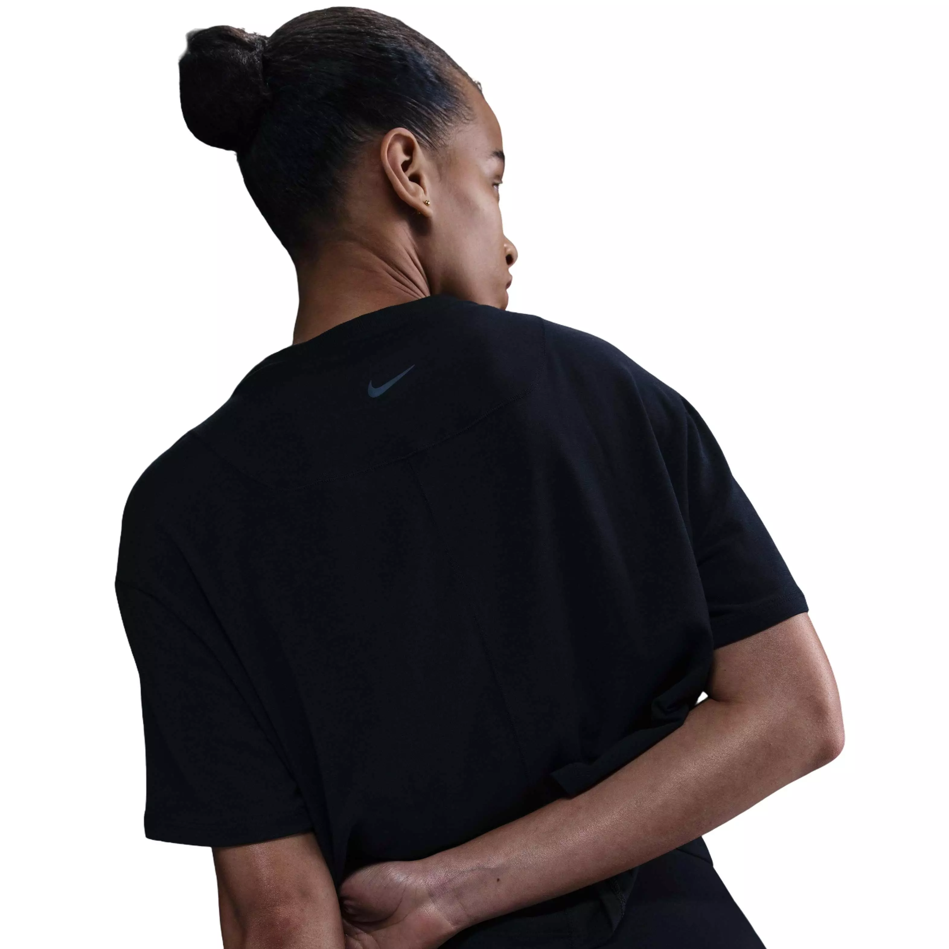 Nike Women's One Relaxed Dri-FIT Cropped Short-Sleeve Top-Black - BLACK