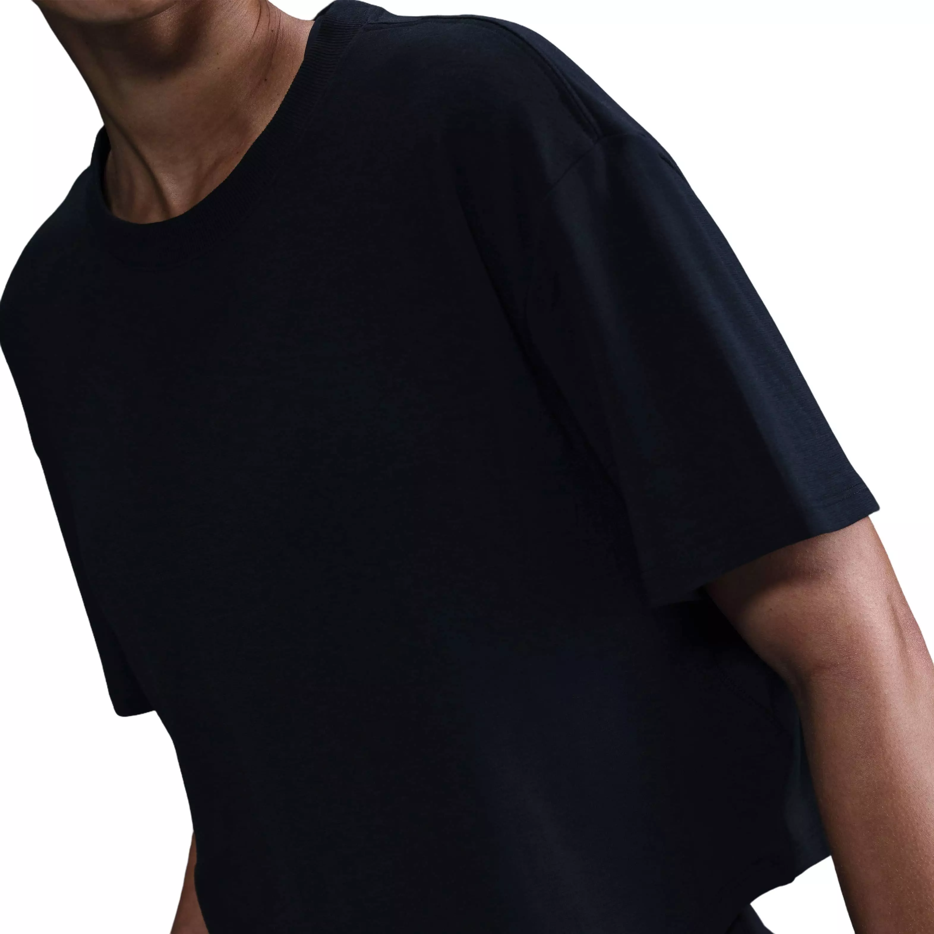 Nike Women's One Relaxed Dri-FIT Cropped Short-Sleeve Top-Black - BLACK