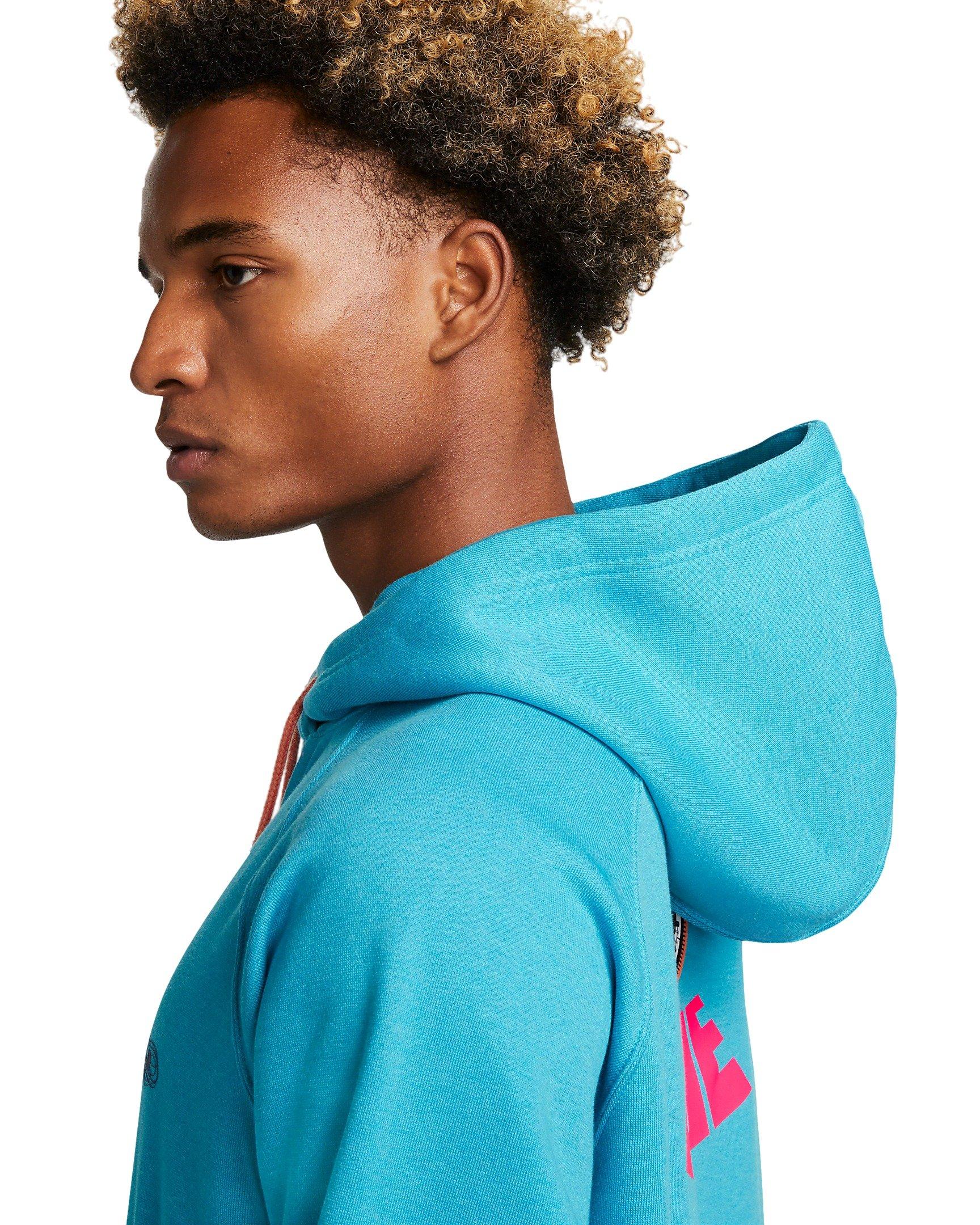 Nike Men's LeBron James Pullover Basketball Hoodie - BLUE Thumbnail View 5