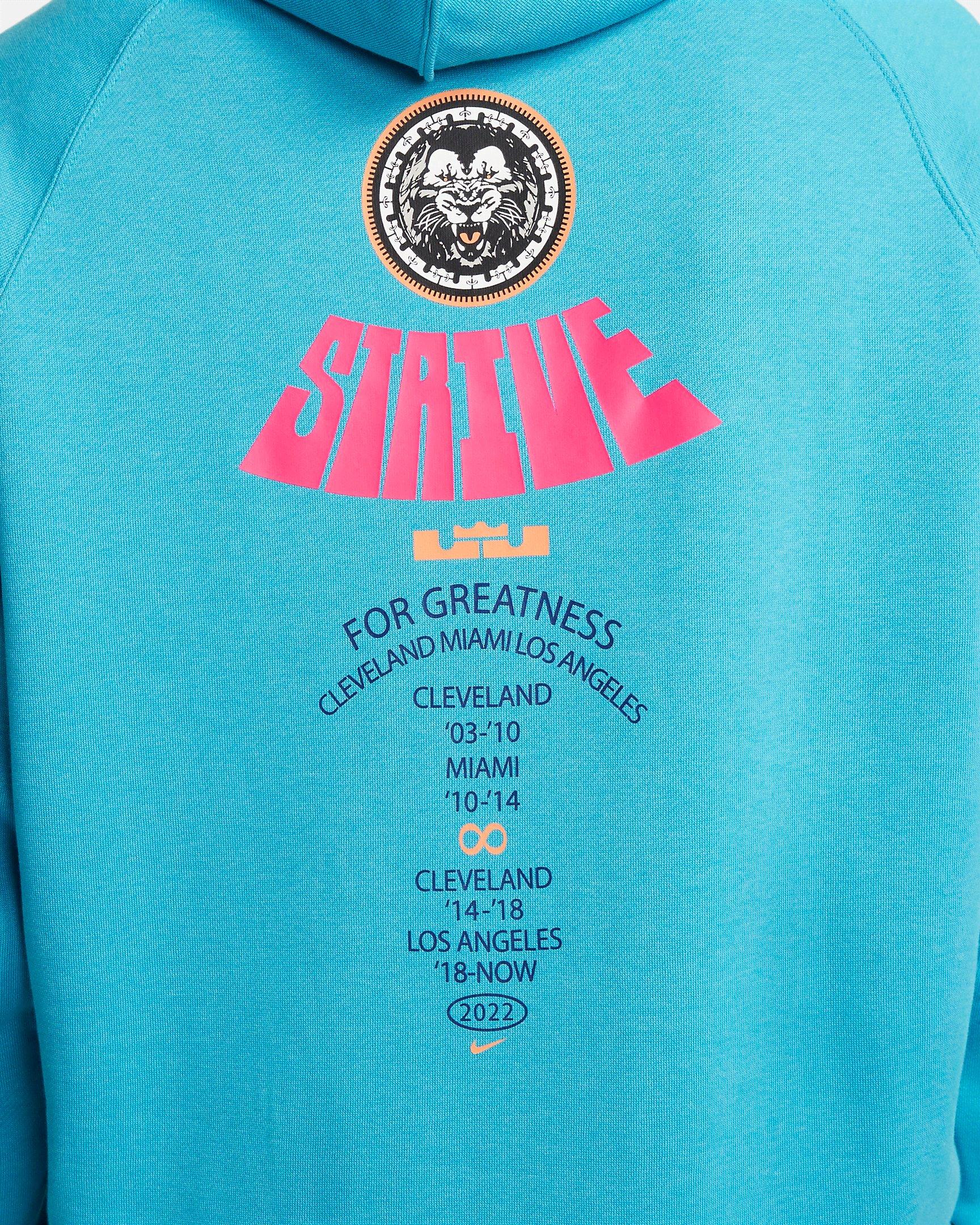 Nike Men's LeBron James Pullover Basketball Hoodie - BLUE Thumbnail View 7