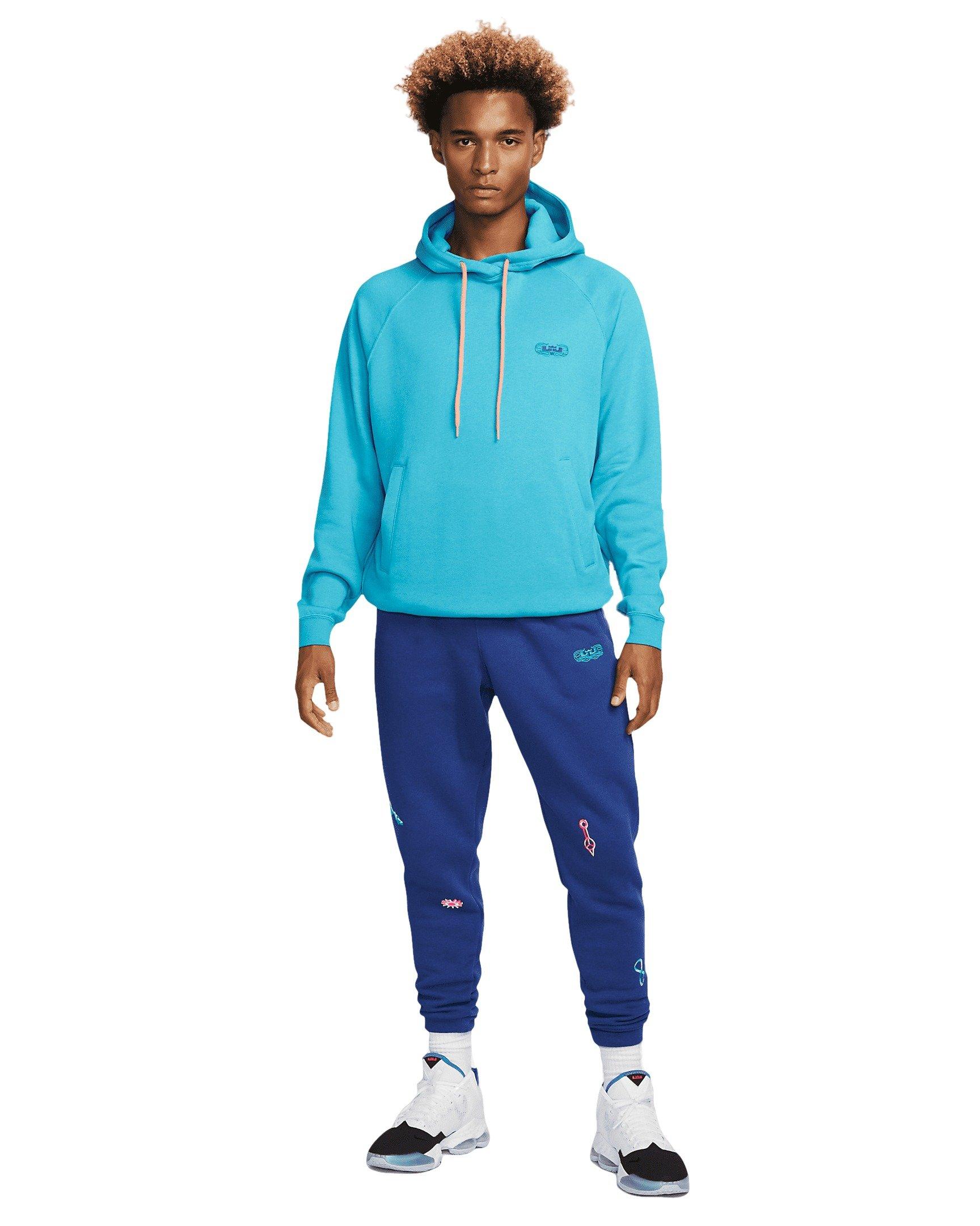 Nike Men's LeBron James Pullover Basketball Hoodie - BLUE Thumbnail View 4