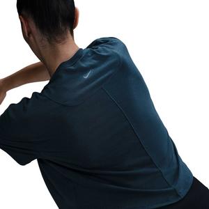 Nike Women's One Relaxed Dri-FIT Cropped Short-Sleeve Top-Blue