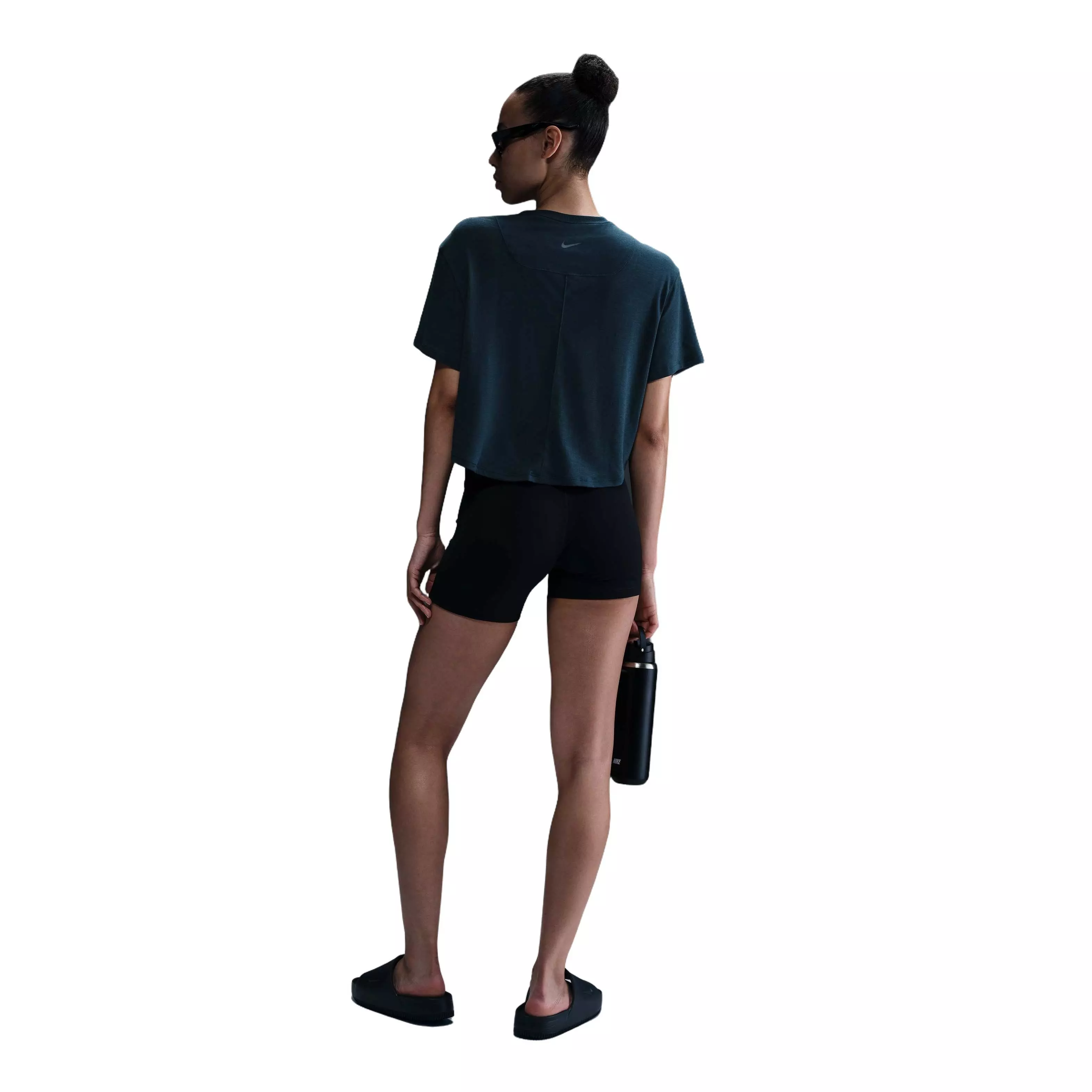 Nike Women's One Relaxed Dri-FIT Cropped Short-Sleeve Top-Blue - BLUE