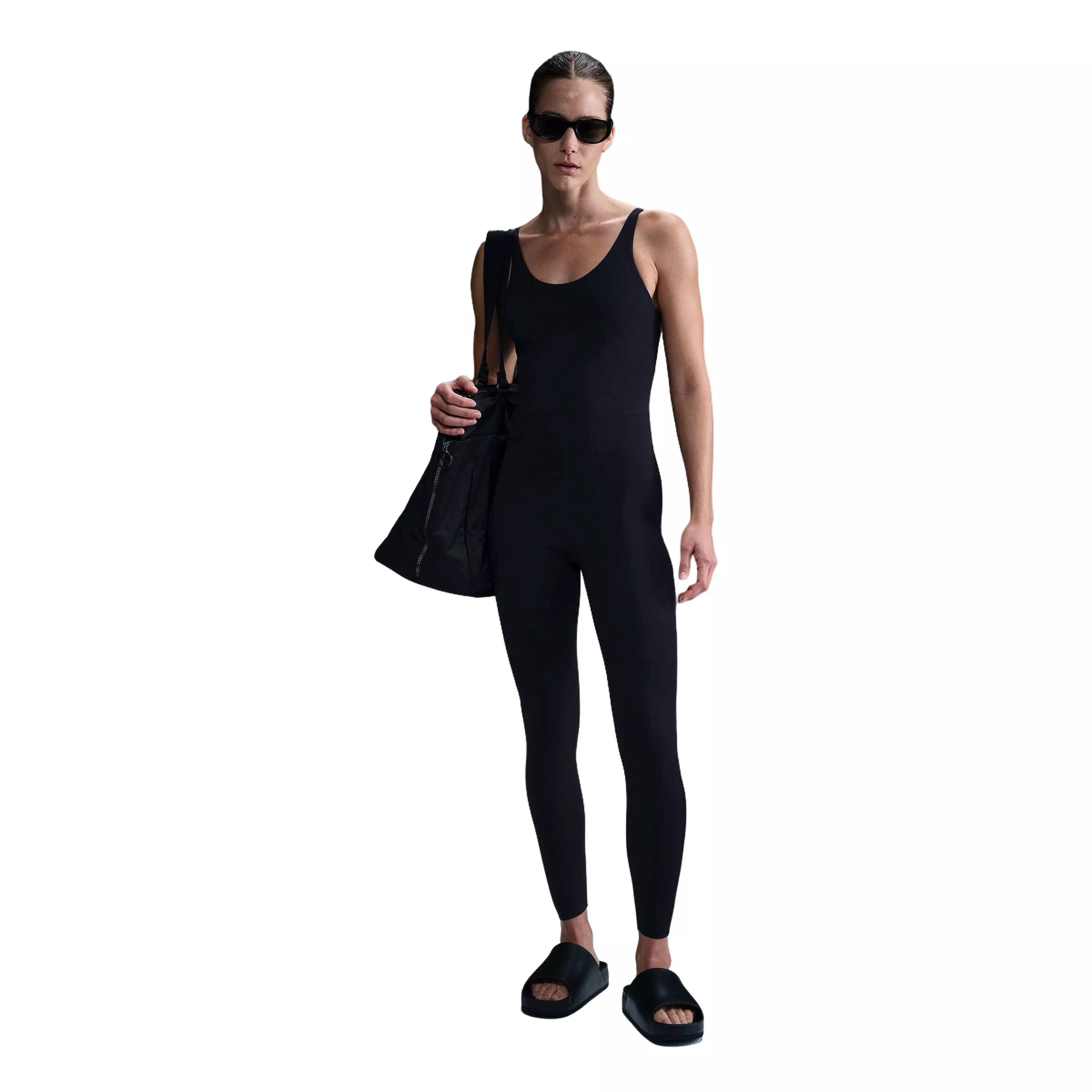 Nike Women's Zenvy Dri-FIT 7/8 Bodysuit-Black - BLACK