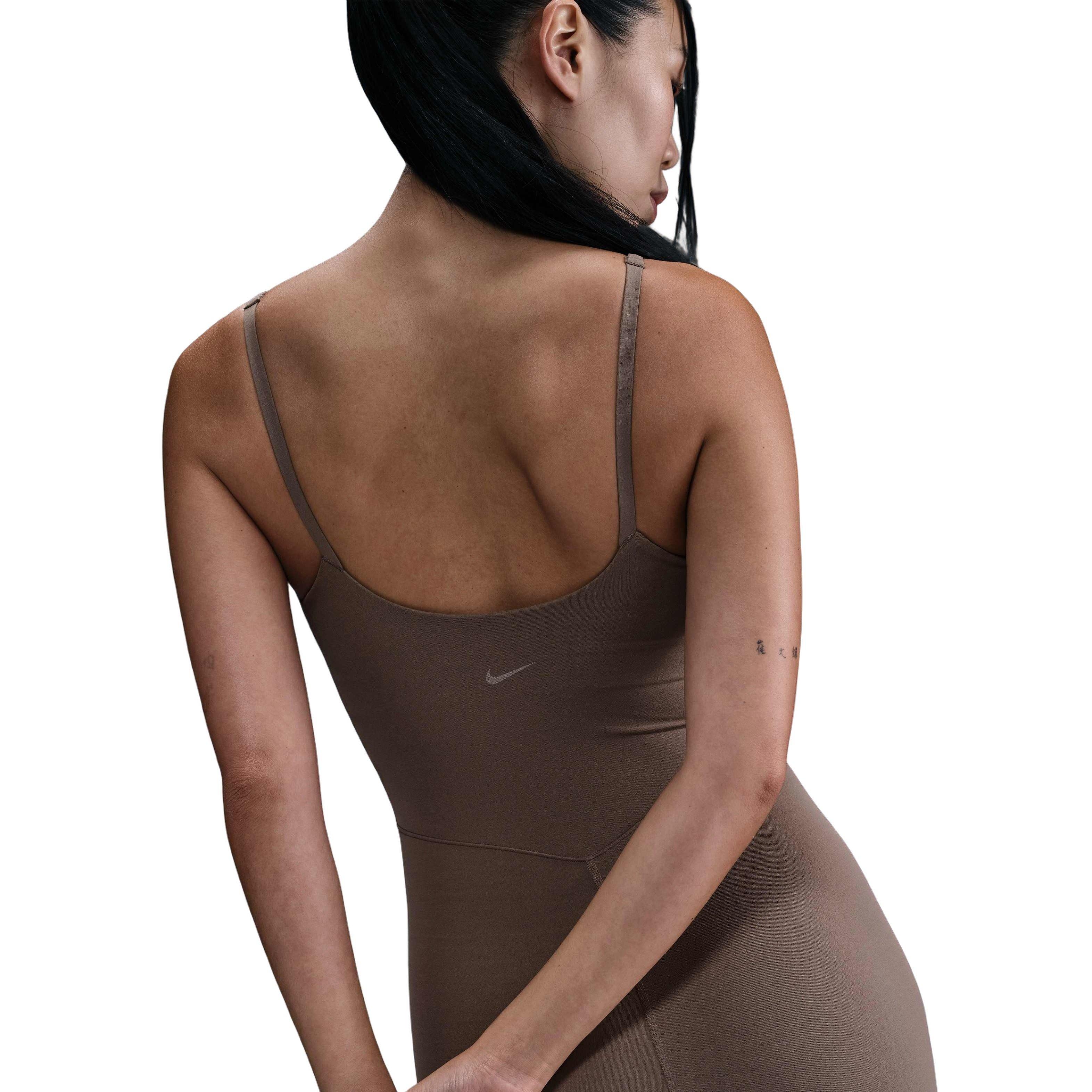Nike Women's Zenvy Dri-FIT 7/8 Bodysuit-Brown - BROWN Thumbnail View 2