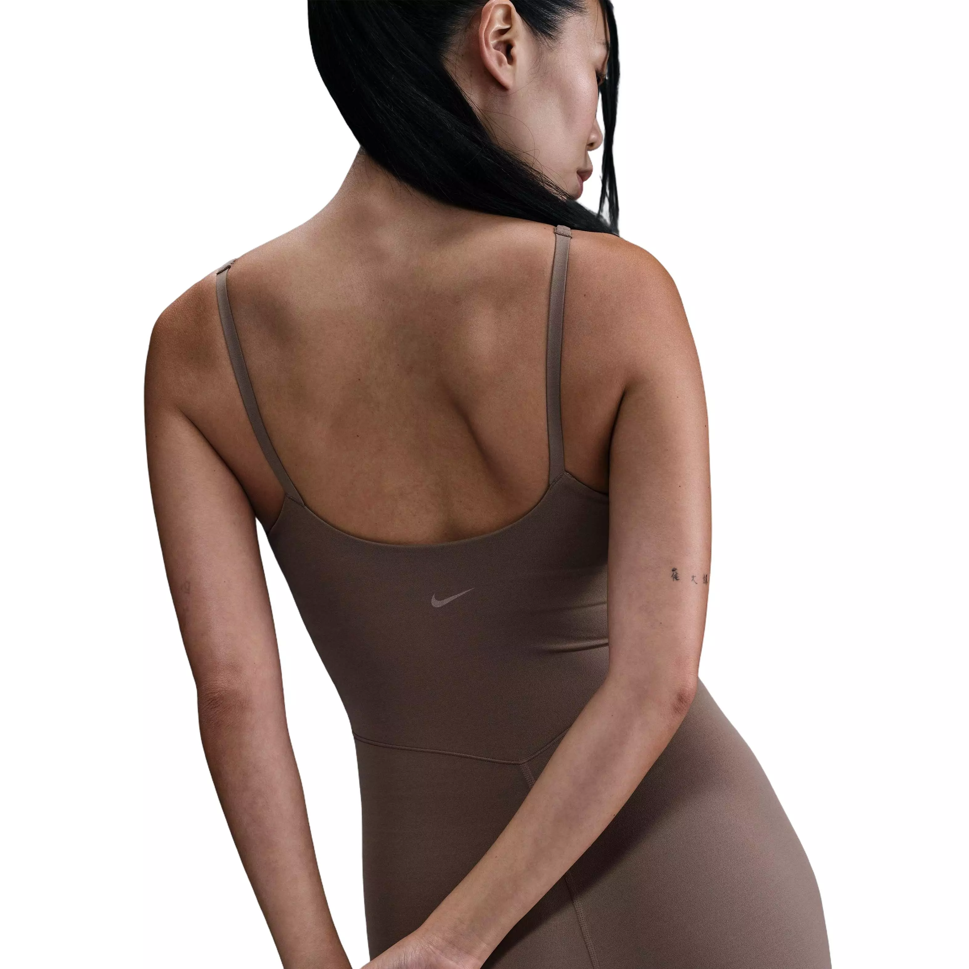 Nike Women's Zenvy Dri-FIT 7/8 Bodysuit-Brown - BROWN