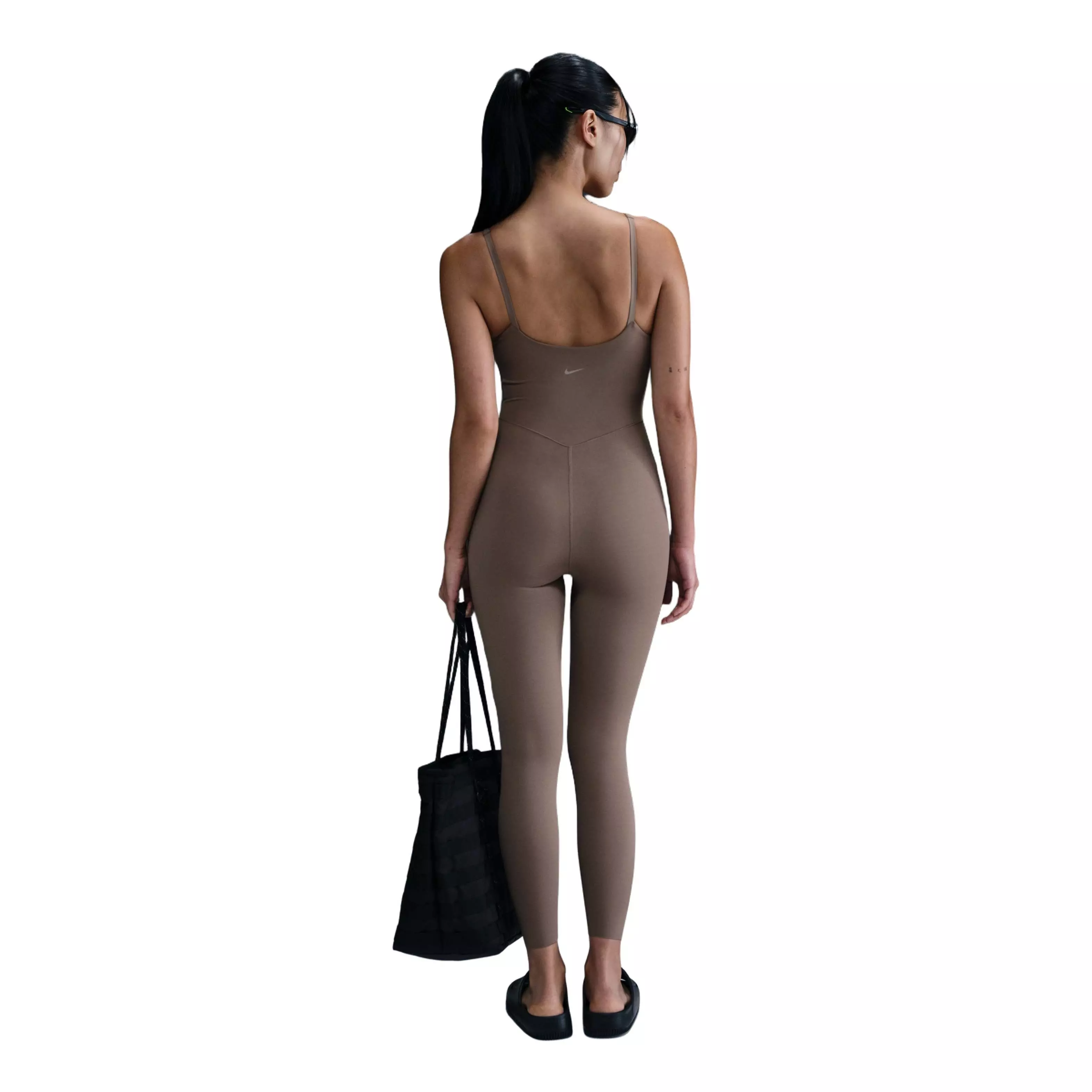 Nike Women's Zenvy Dri-FIT 7/8 Bodysuit-Brown - BROWN