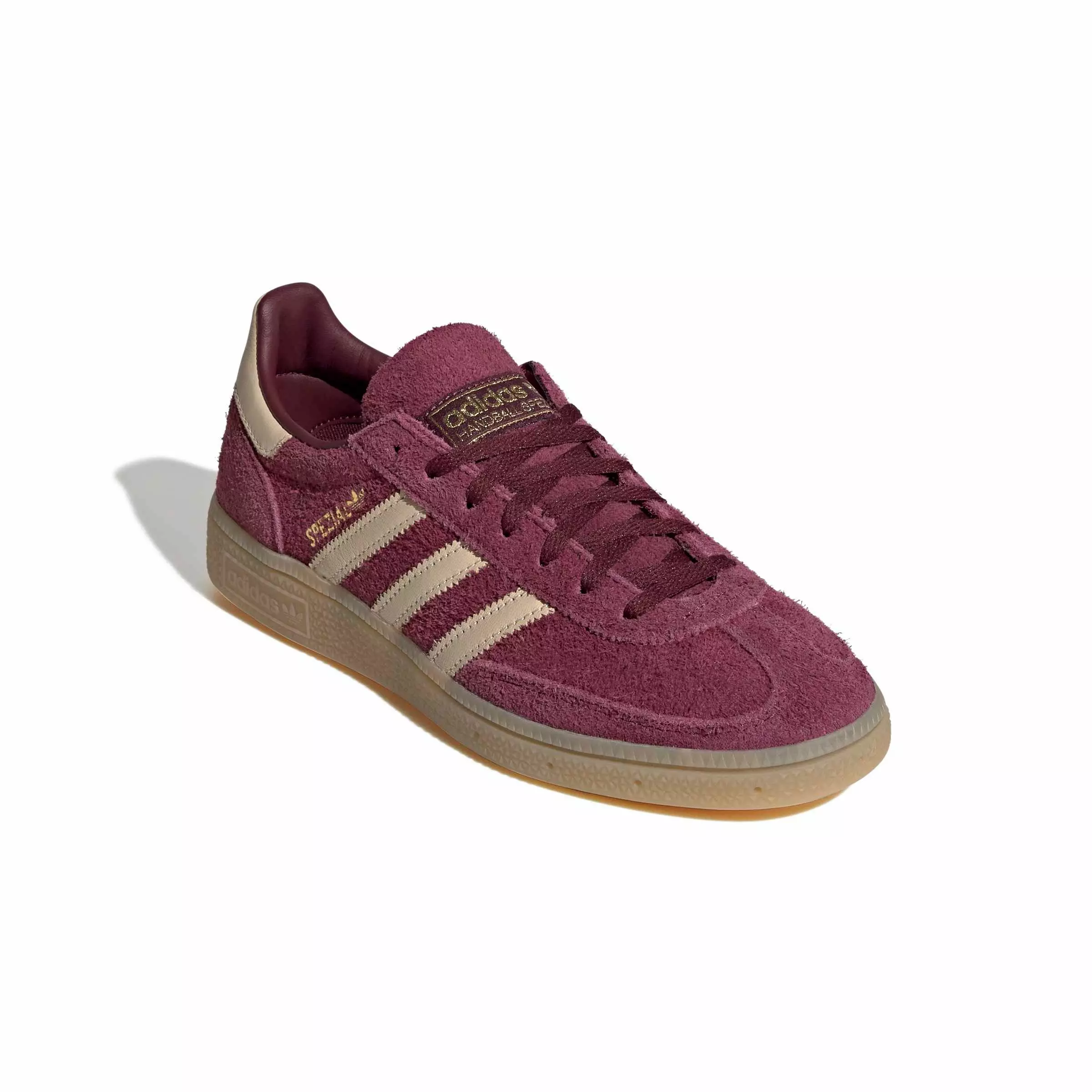 adidas Originals Handball Spezial "Maroon/Warm Vanilla/Gold Metallic" Women's Shoe - MAROON/VANILLA/GOLD