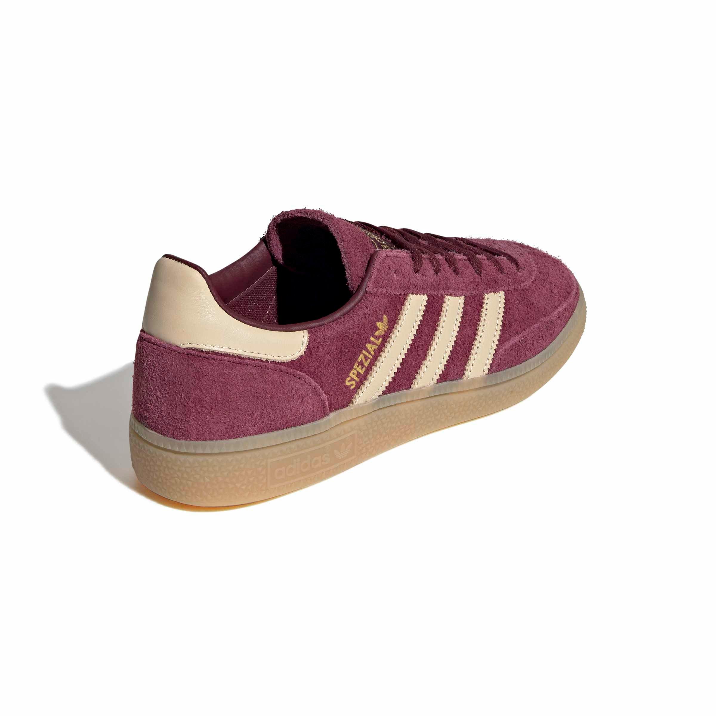 adidas Originals Handball Spezial "Maroon/Warm Vanilla/Gold Metallic" Women's Shoe - MAROON/VANILLA/GOLD