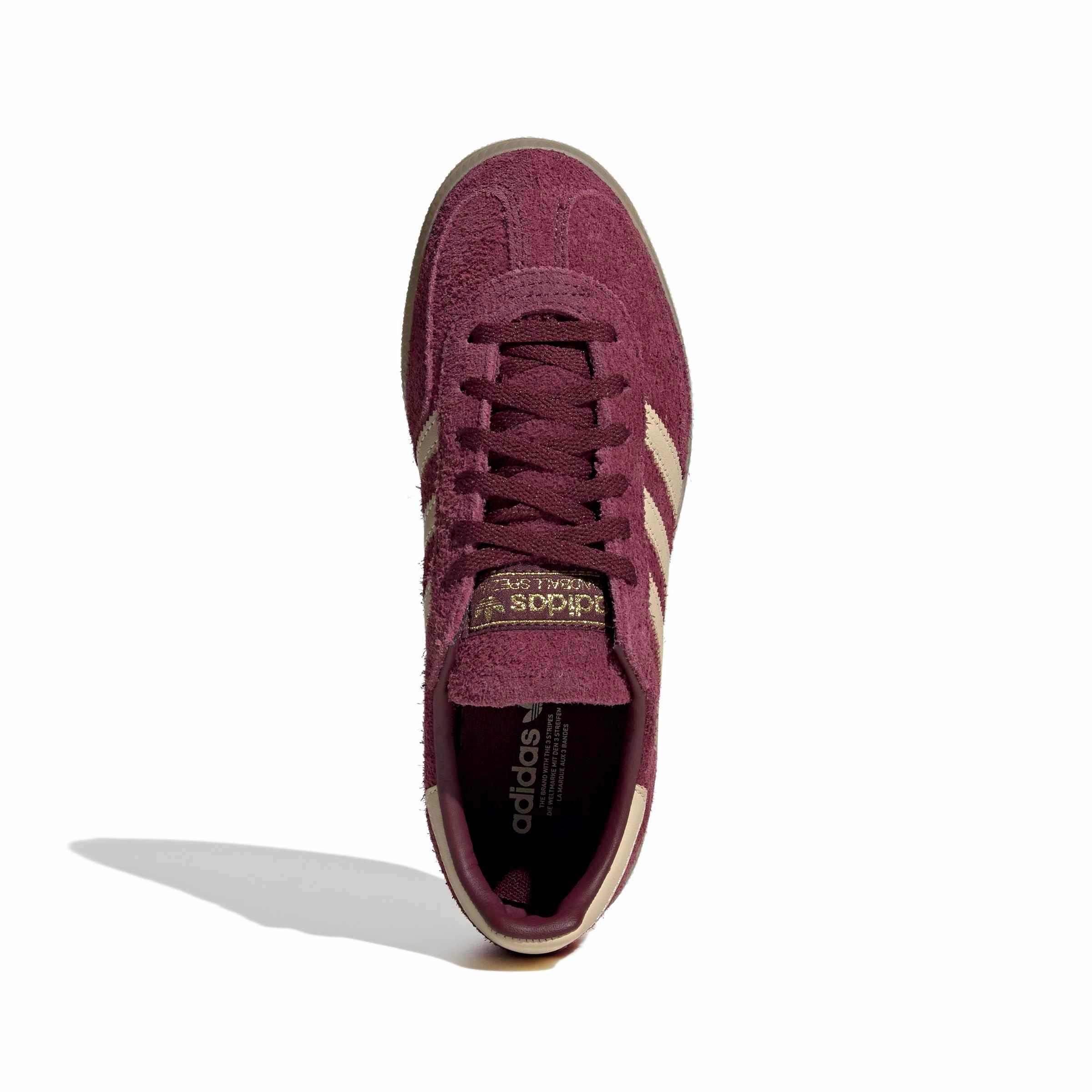 adidas Originals Handball Spezial "Maroon/Warm Vanilla/Gold Metallic" Women's Shoe - MAROON/VANILLA/GOLD