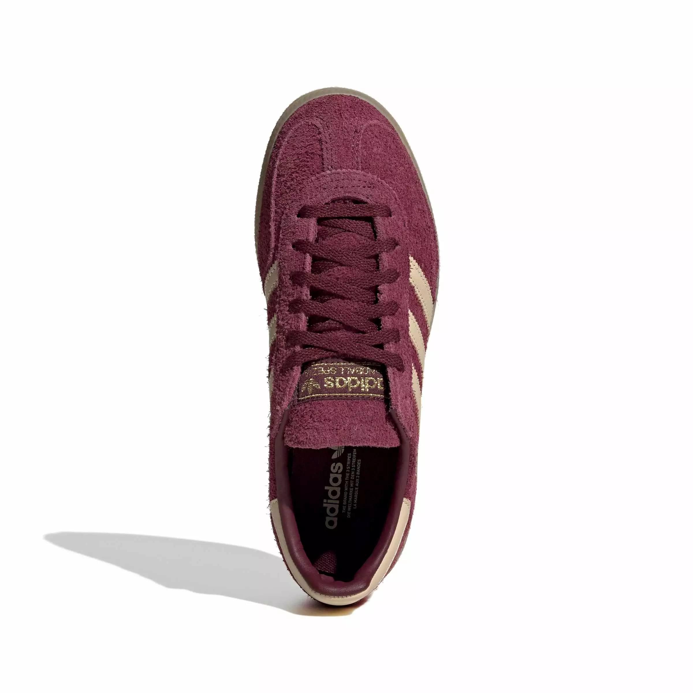 adidas Originals Handball Spezial "Maroon/Warm Vanilla/Gold Metallic" Women's Shoe - MAROON/VANILLA/GOLD