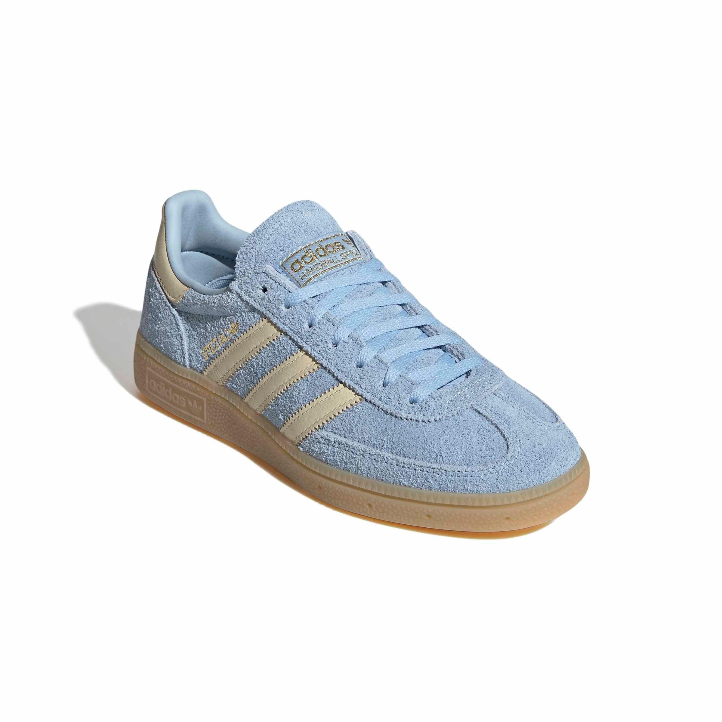 adidas Originals Handball Spezial "Clear Sky/Warm Vanilla/Gold Metallic" Women's Shoe - SKY/VANILLA/GOLD