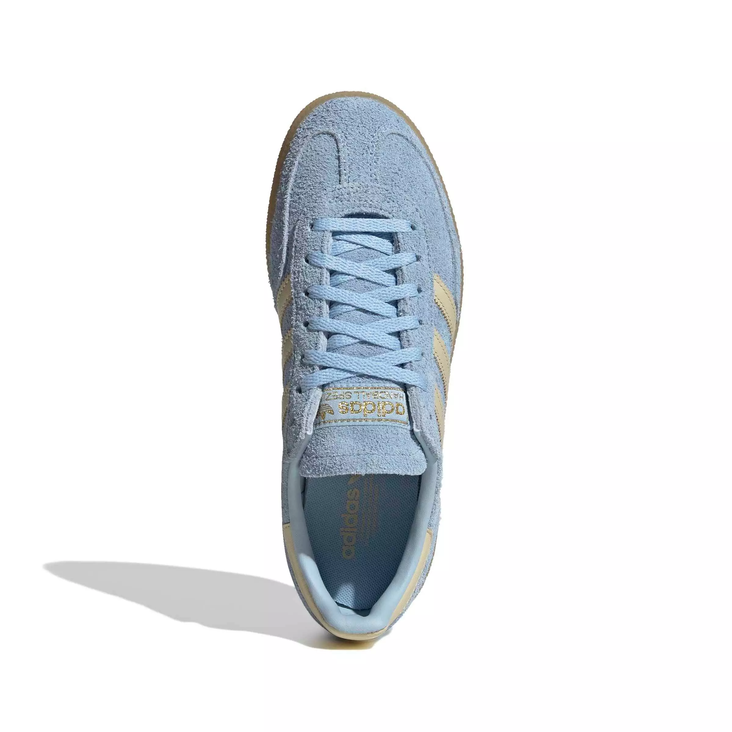 adidas Originals Handball Spezial "Clear Sky/Warm Vanilla/Gold Metallic" Women's Shoe - SKY/VANILLA/GOLD