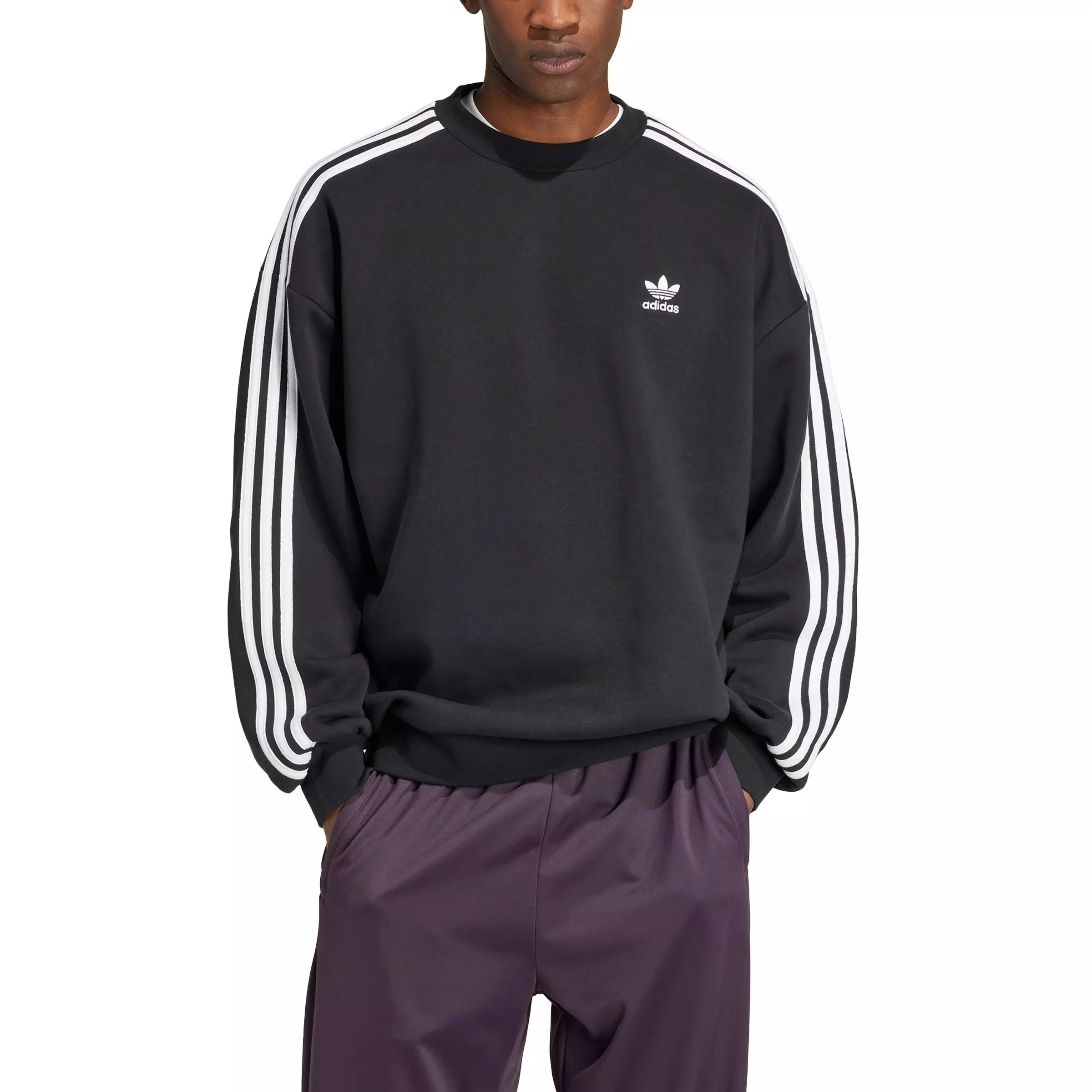 adidas Originals Men's Adicolor Oversized Crew Sweatshirt - Black - BLACK