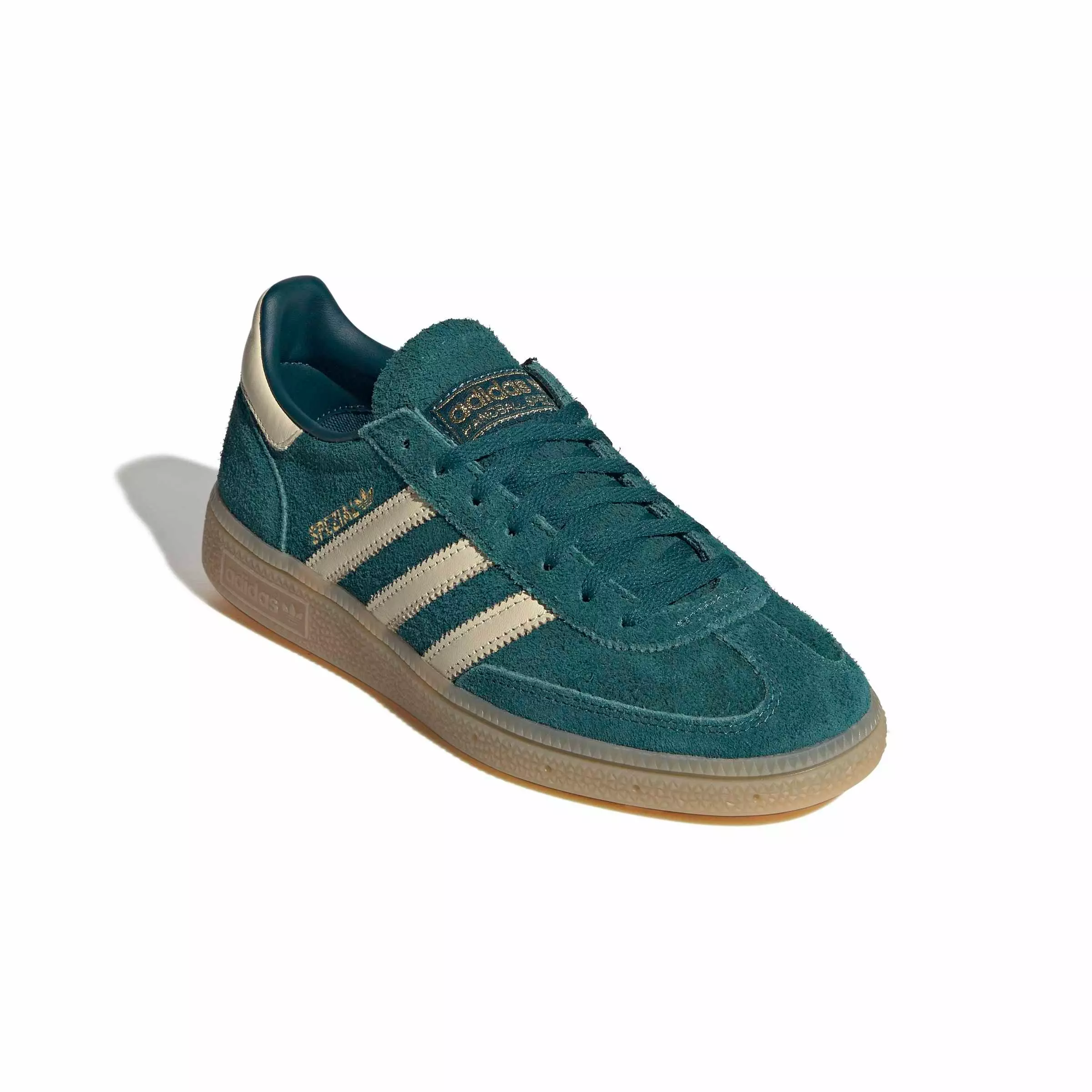 adidas Originals Handball Spezial "Rich Green/Warm Vanilla/Gold Metallic" Women's Shoe - GREEN/VANILLA/GOLD