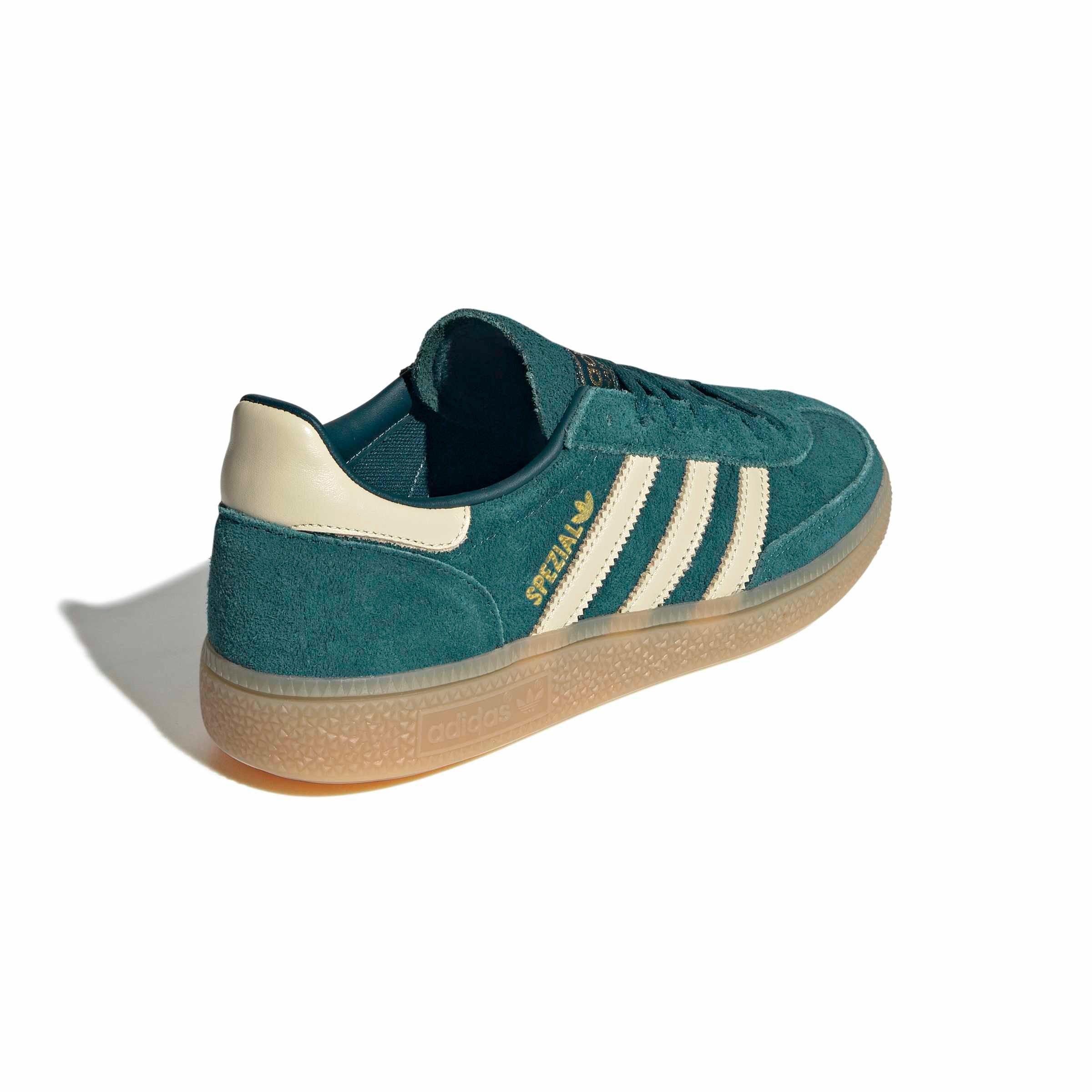 adidas Originals Handball Spezial "Rich Green/Warm Vanilla/Gold Metallic" Women's Shoe - GREEN/VANILLA/GOLD