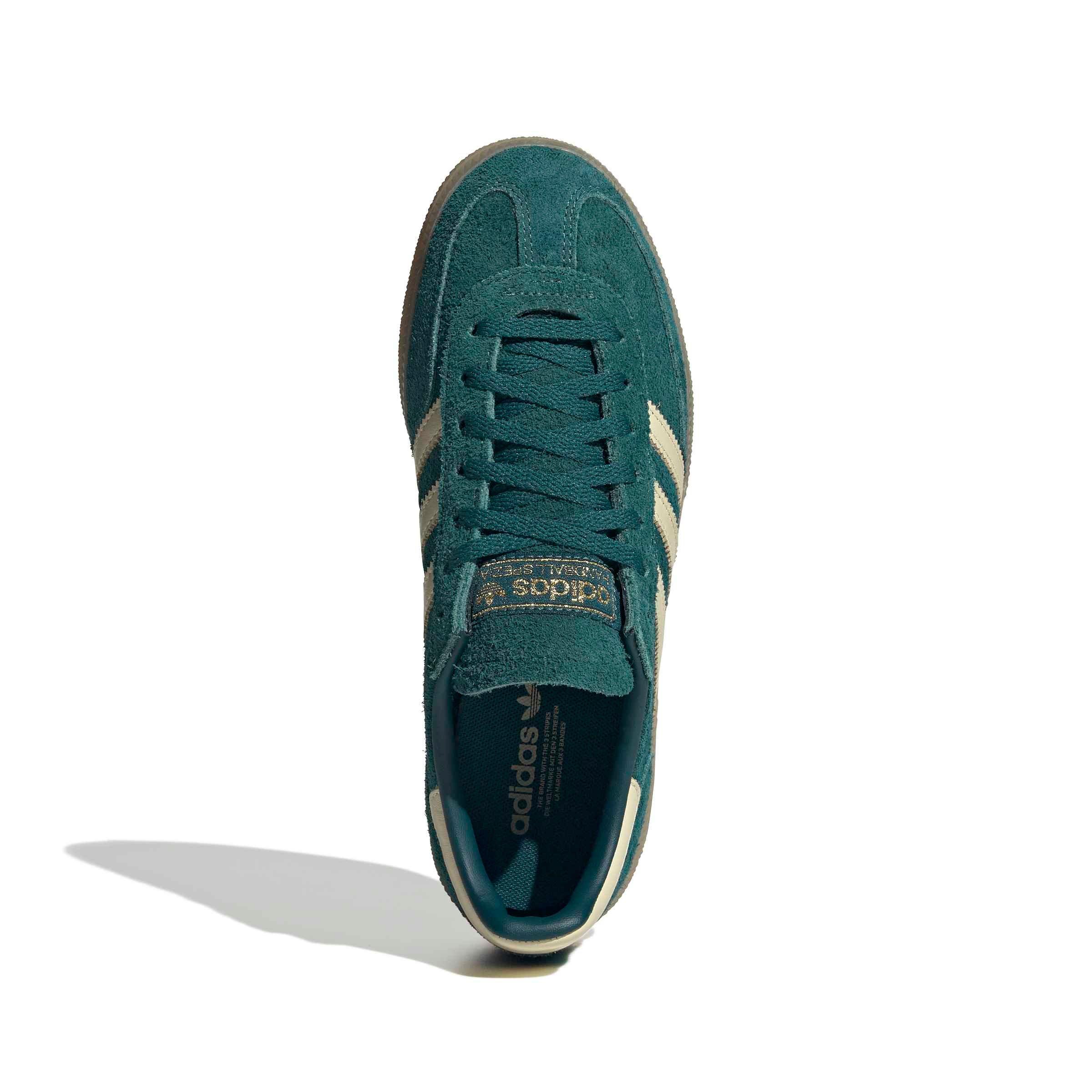 adidas Originals Handball Spezial "Rich Green/Warm Vanilla/Gold Metallic" Women's Shoe - GREEN/VANILLA/GOLD