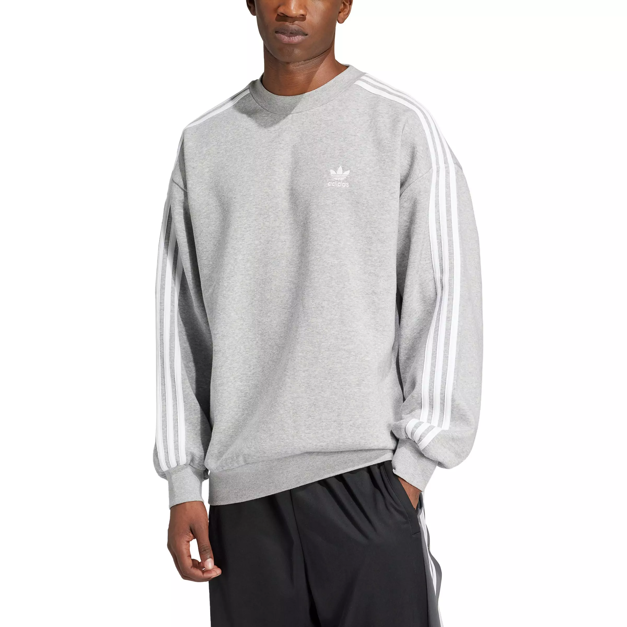 adidas Originals Men's Adicolor Oversized Crew Sweatshirt - Grey - GREY