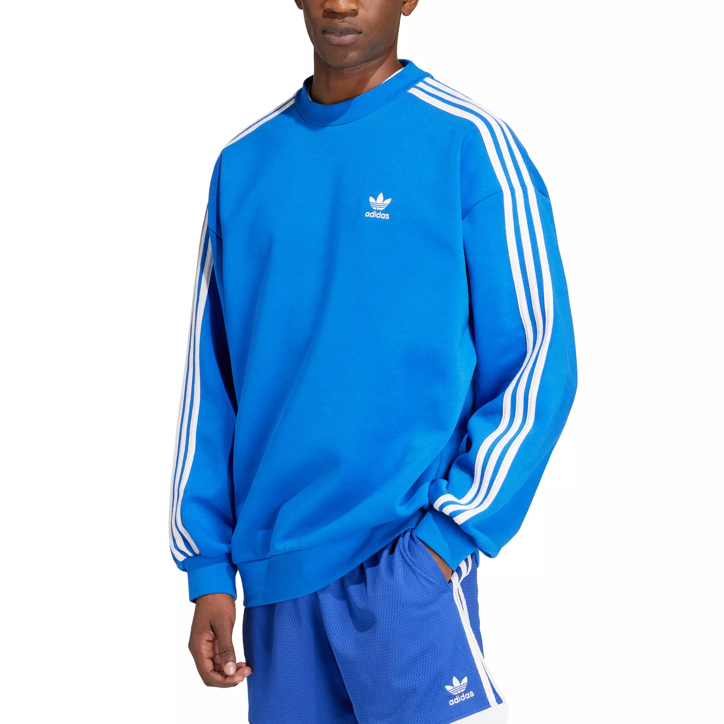 adidas Originals Men's Adicolor Oversized Crew Sweatshirt - Blue - BLUE