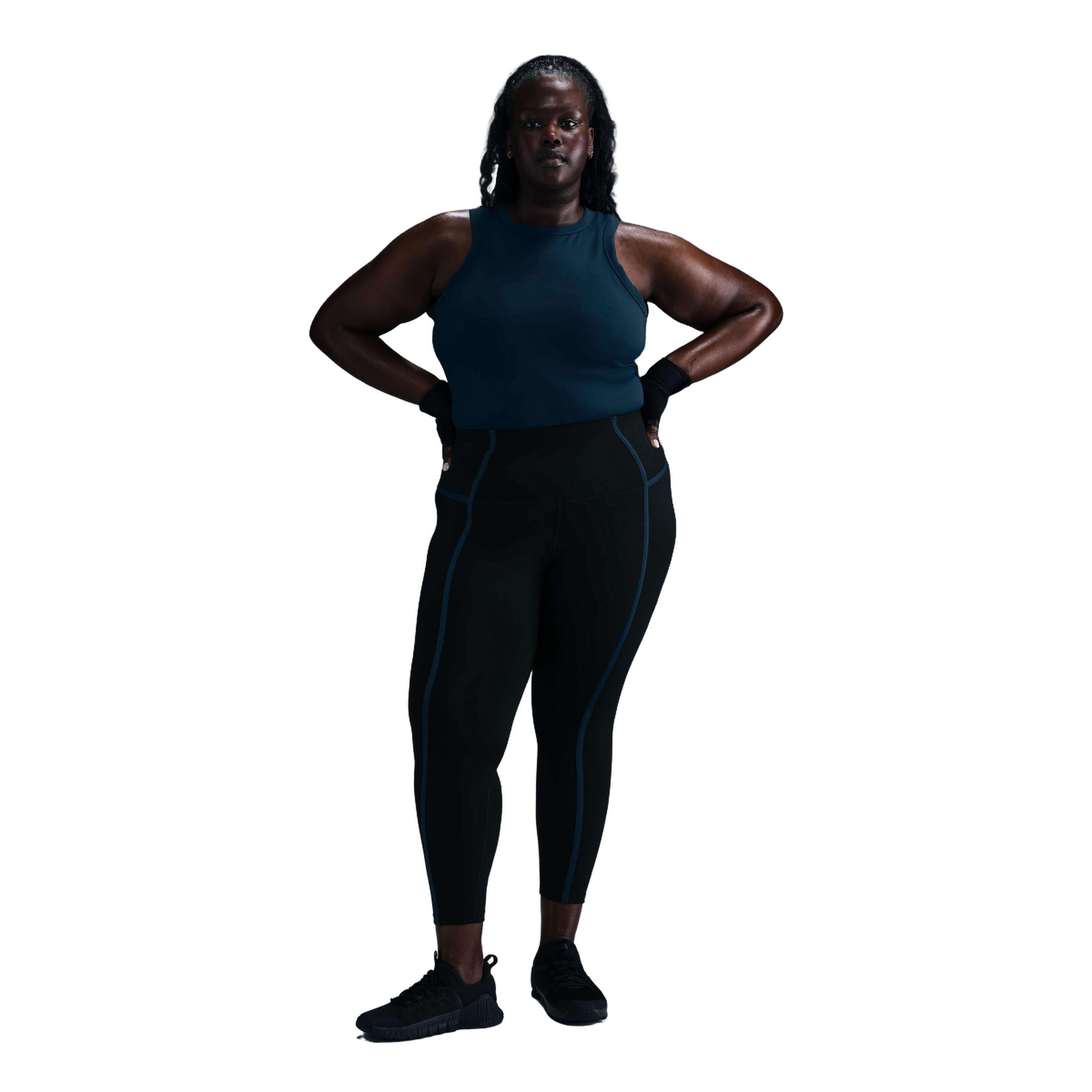 Nike Women's One 7/8 High-Waisted Leggings-Black - BLACK Thumbnail View 3