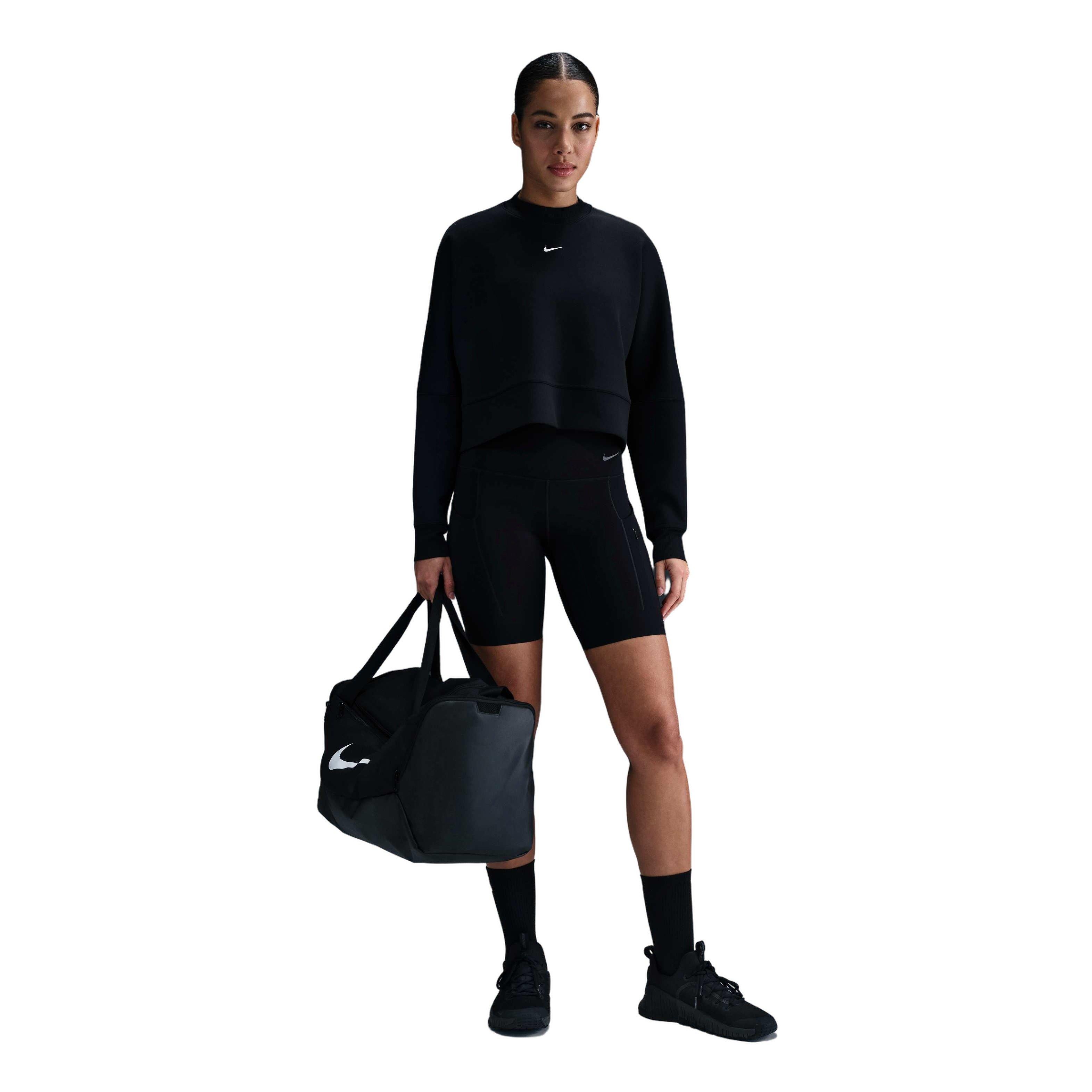 Nike Women's Prima Dri-FIT Oversized Crew-Neck Cropped Top-Black - BLACK Thumbnail View 4