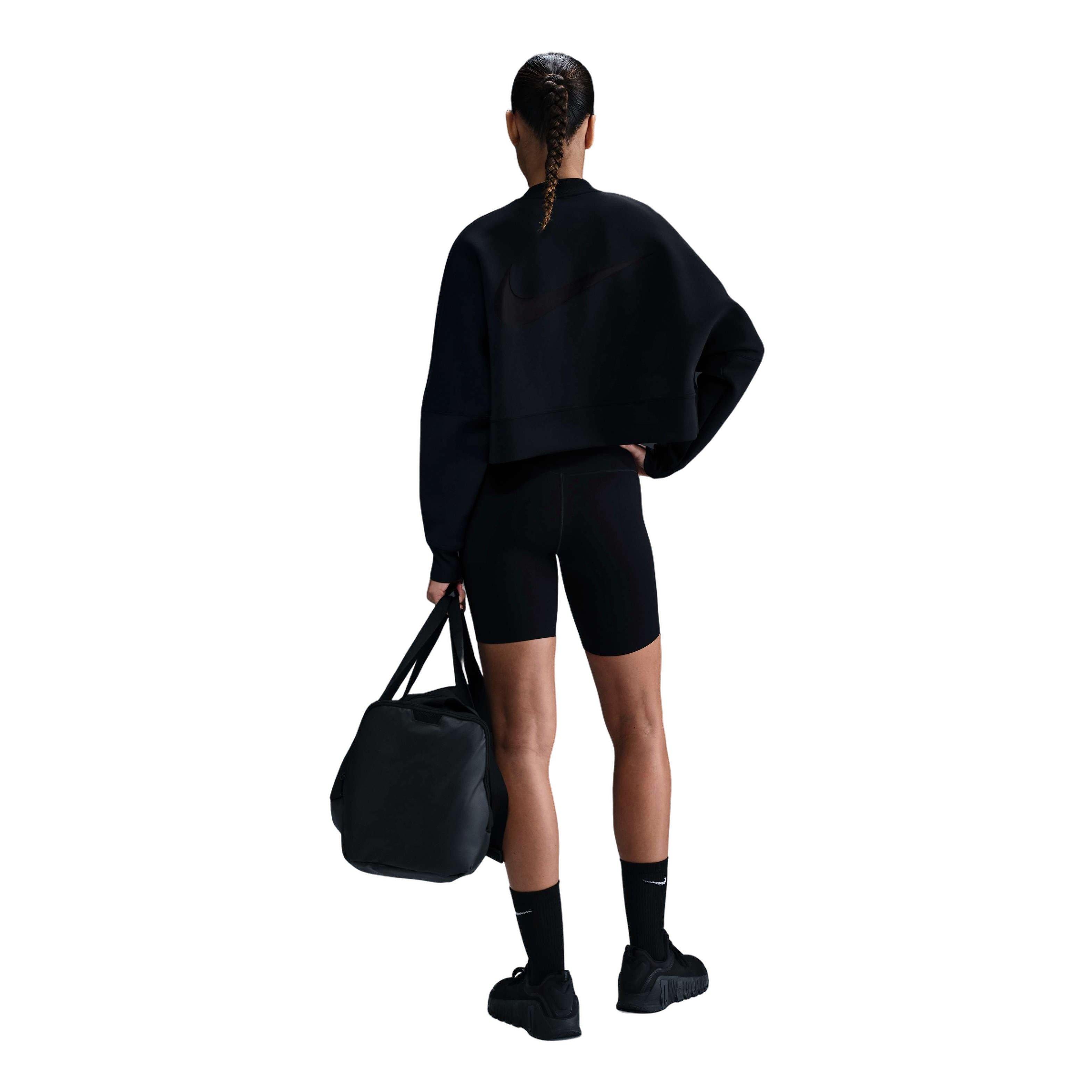 Nike Women's Prima Dri-FIT Oversized Crew-Neck Cropped Top-Black - BLACK Thumbnail View 5