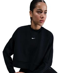 Nike Women's Prima Dri-FIT Oversized Crew-Neck Cropped Top-Black