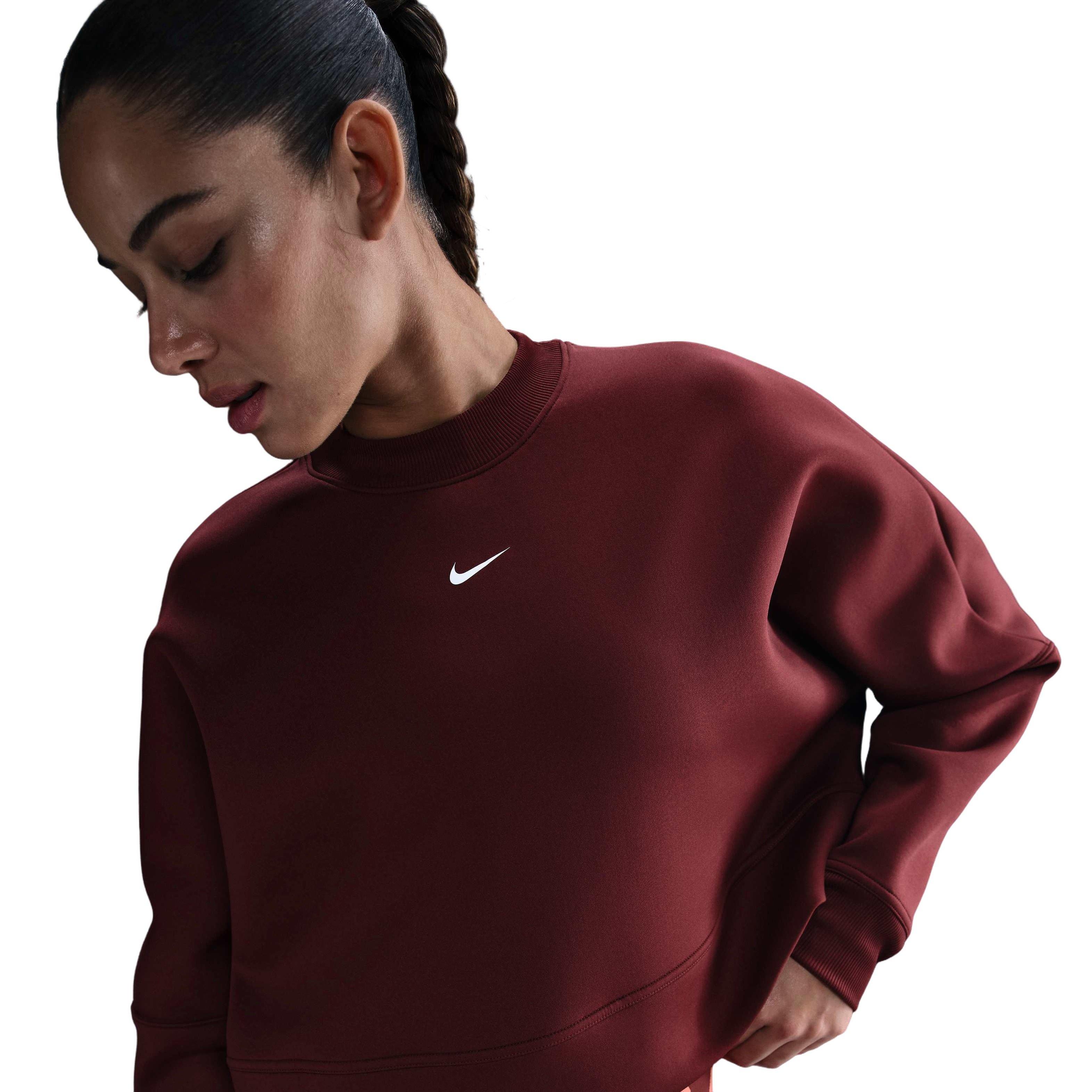 Nike Women's Prima Dri-FIT Oversized Crew-Neck Cropped Top-Red - RED Thumbnail View 1