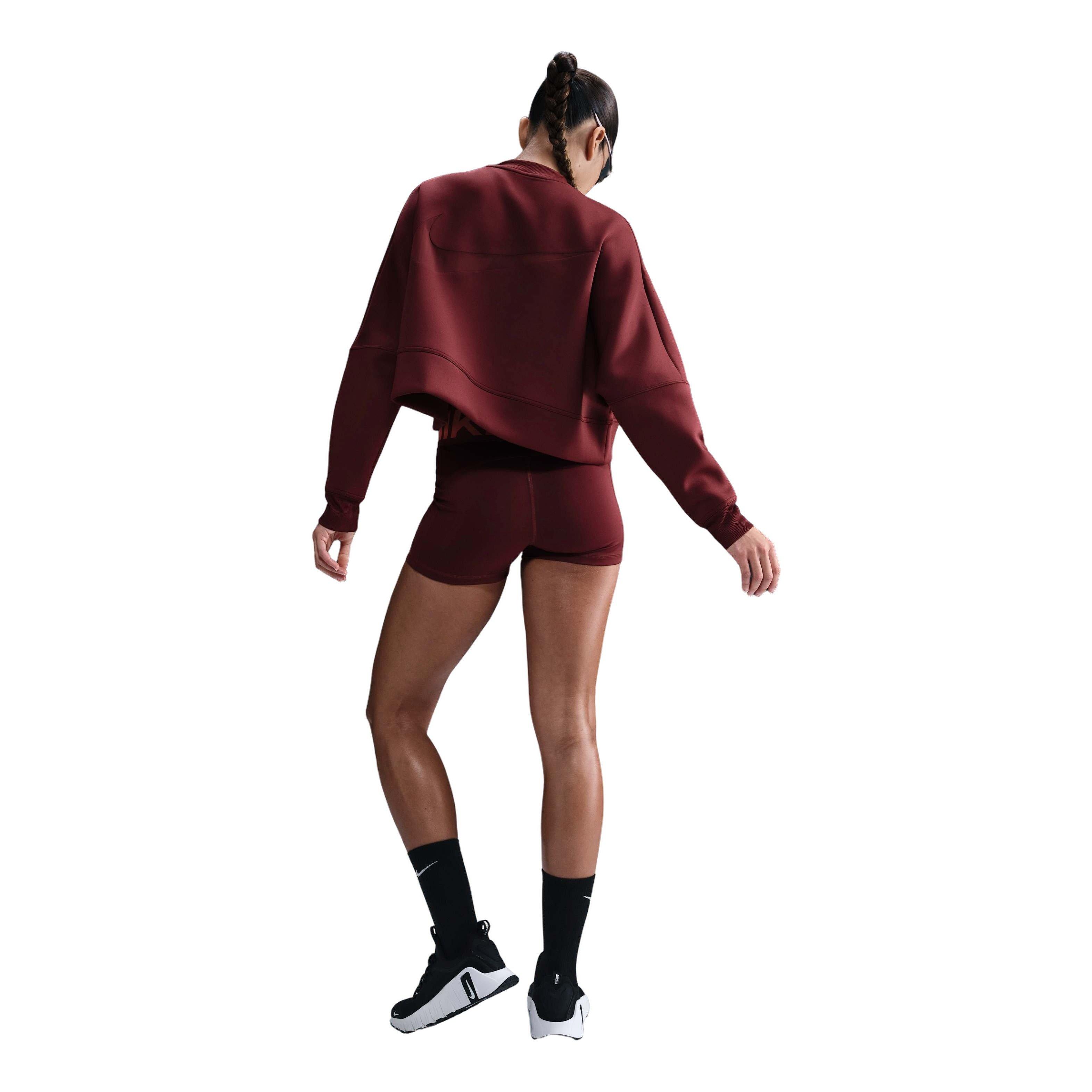 Nike Women's Prima Dri-FIT Oversized Crew-Neck Cropped Top-Red - RED Thumbnail View 5