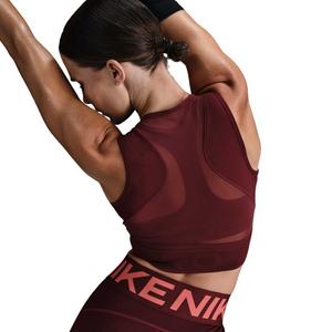 Nike Women's Pro Dri-FIT Cropped Tank Top-Red