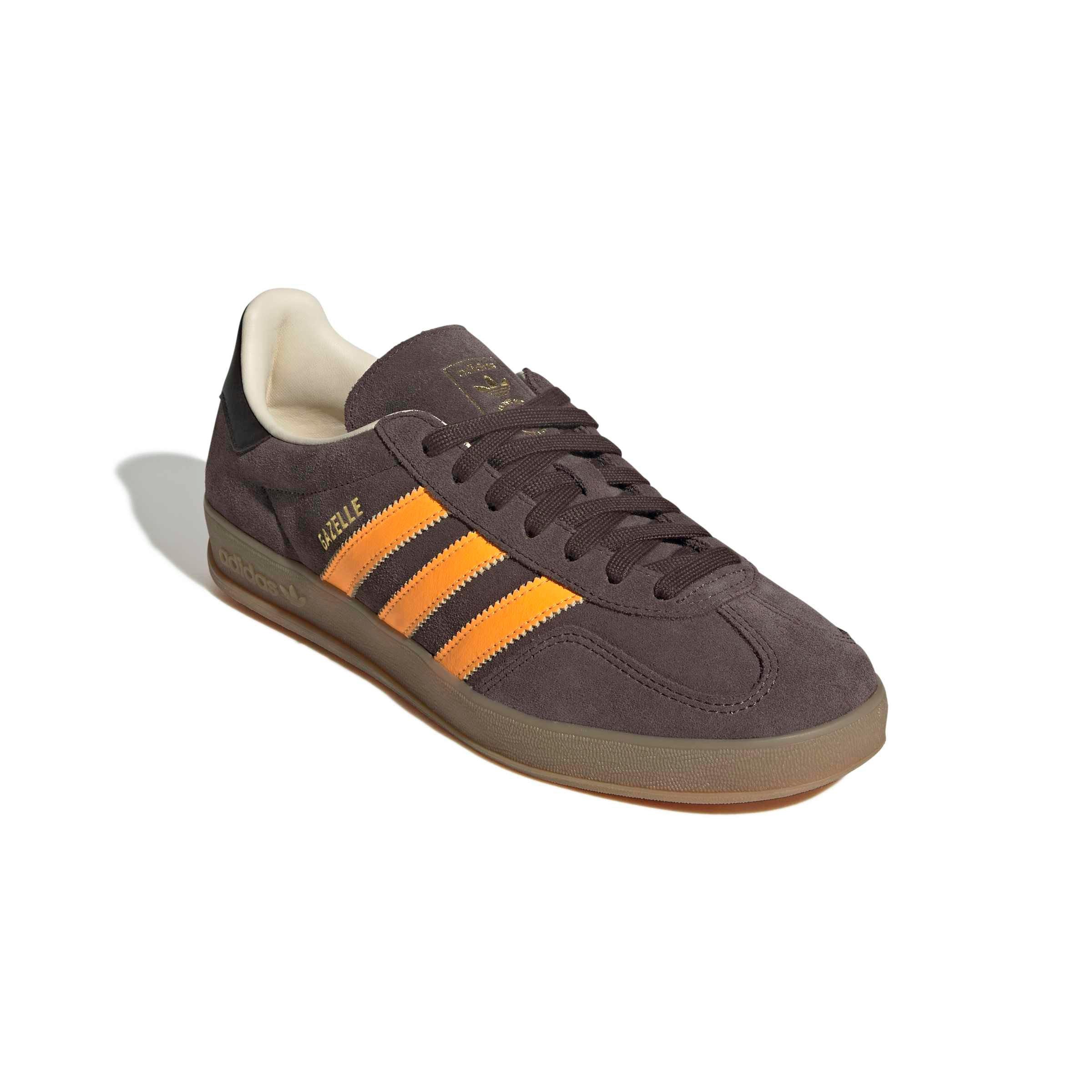 adidas Originals Gazelle Indoor "Brown/Lucid Tangerine/Wonder White" Men's Shoe - BROWN/TANGERINE/WHITE Thumbnail View 3